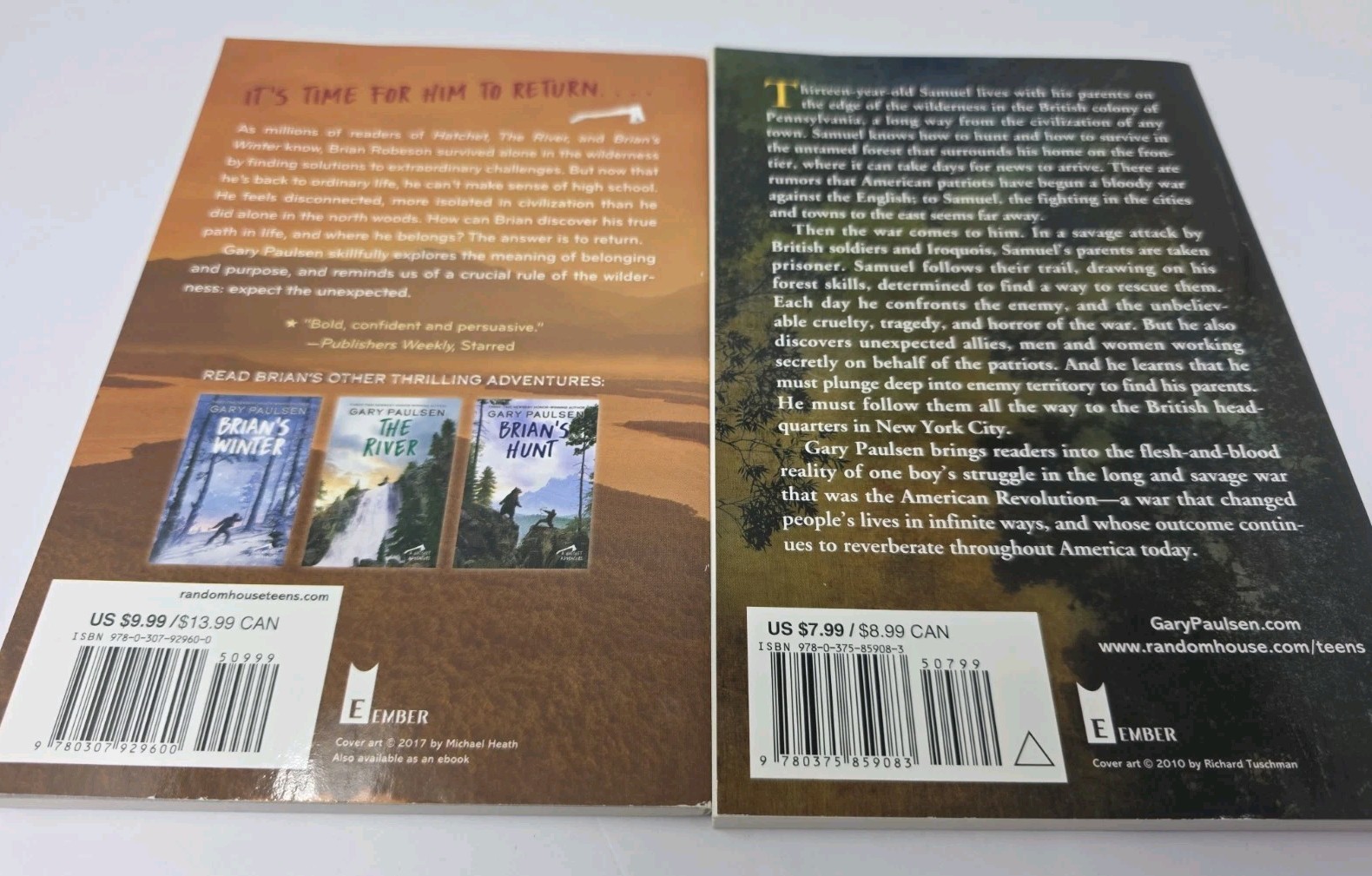 Lot of 4 Gary Paulsen books Hatchet Adventures Brian’s Saga & Woods Ŕunner