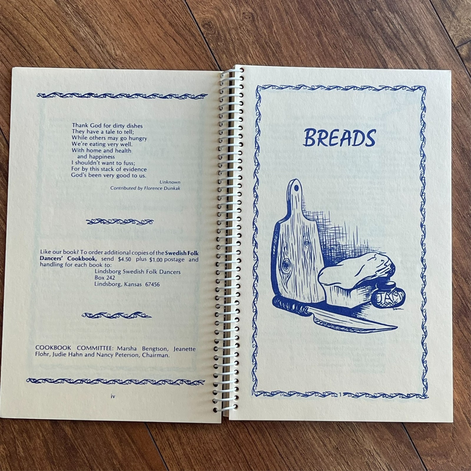 Swedish Folk Dancers Cookbook Collection of Sweets & Breads Fifth Printing