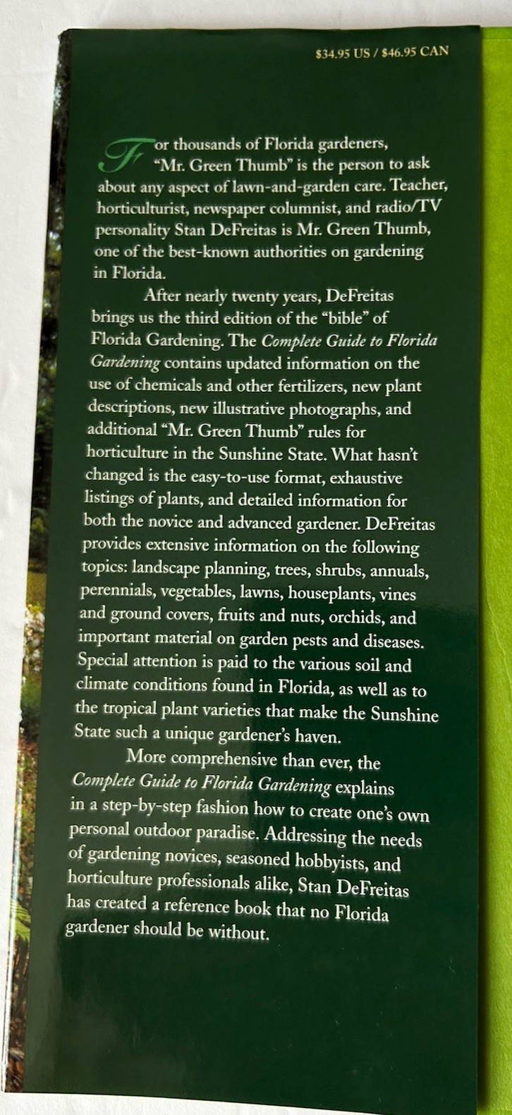 Complete Guide to Florida Gardening by Stan DeFreitas HC/DJ 3rd Edition