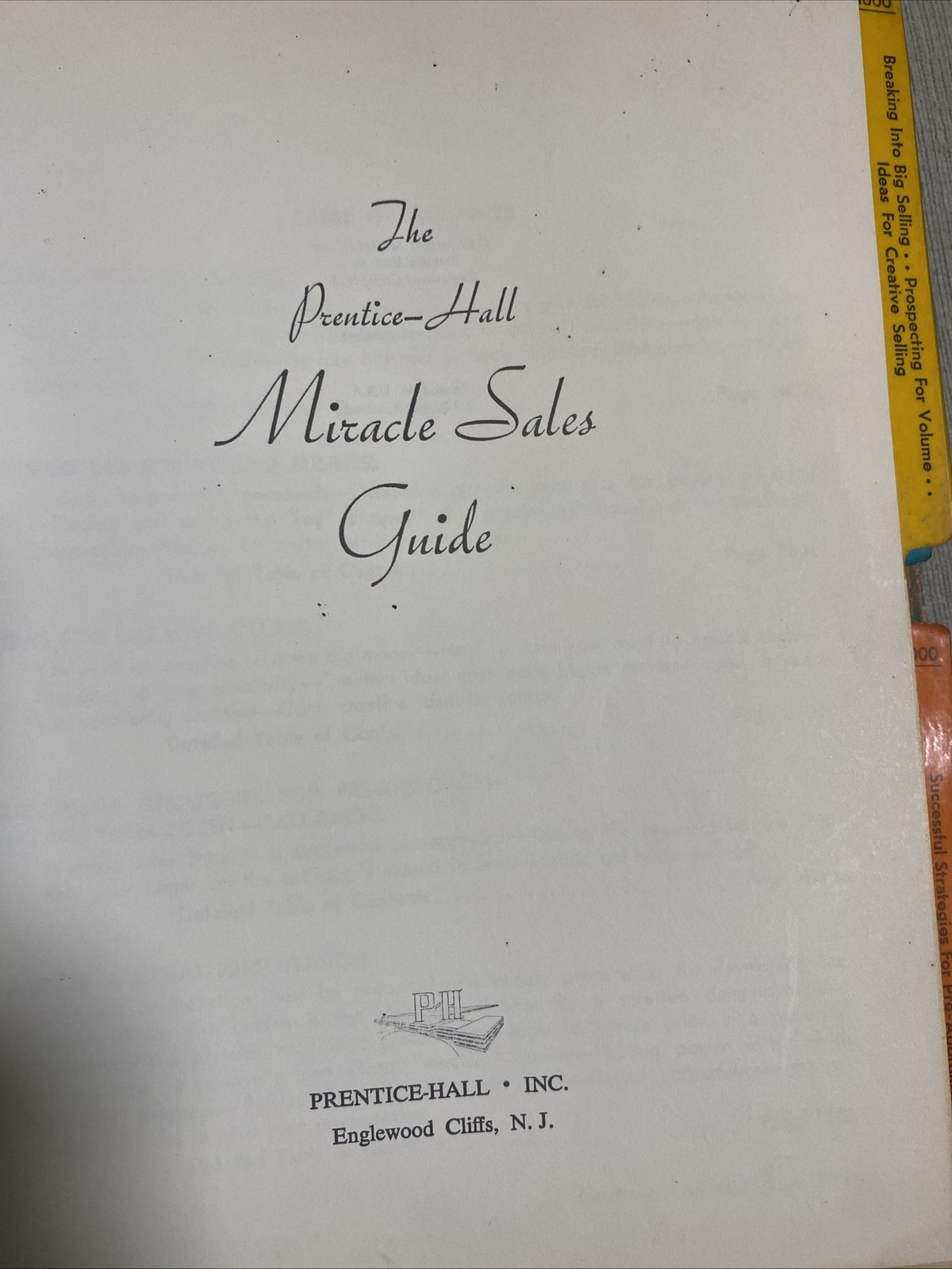 Prentice Hall Miracle Sales Guide by Prentice Hall 1961 Vintage Book