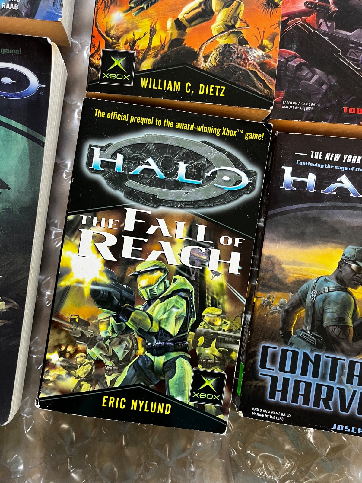 HALO Paperback Book Lot of 6 Xbox Master Chief Flood Scifi Fall of Reach