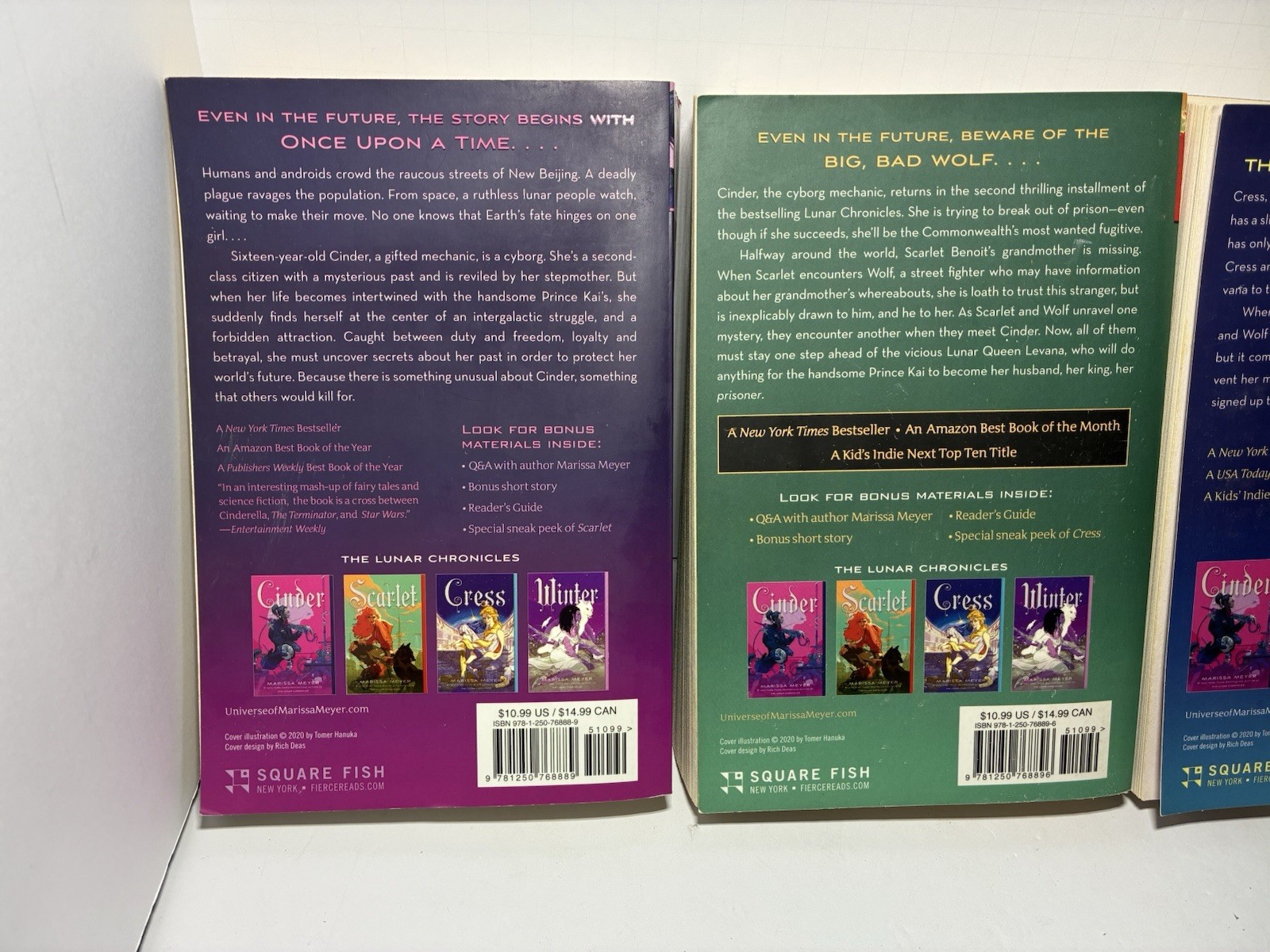 THE LUNAR CHRONICLES – Cinder, Scarlet, Cress, Winter – Square Fish Edition