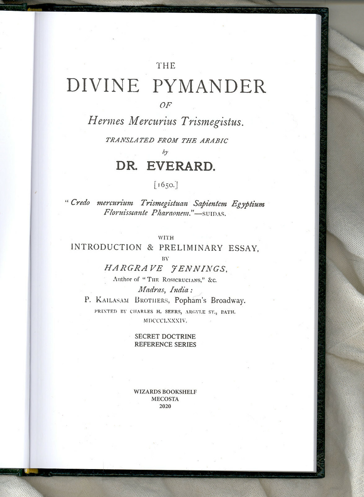 2 Hermetic Sewn 2020 HB’s DIVINE PYMANDER HERMES, VIRGIN OF THE WORLD, not POD