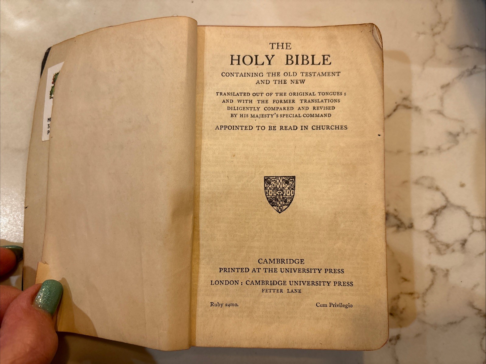 Antique Holy Bible Appointed to be read in Churches 1910 Cambridge London