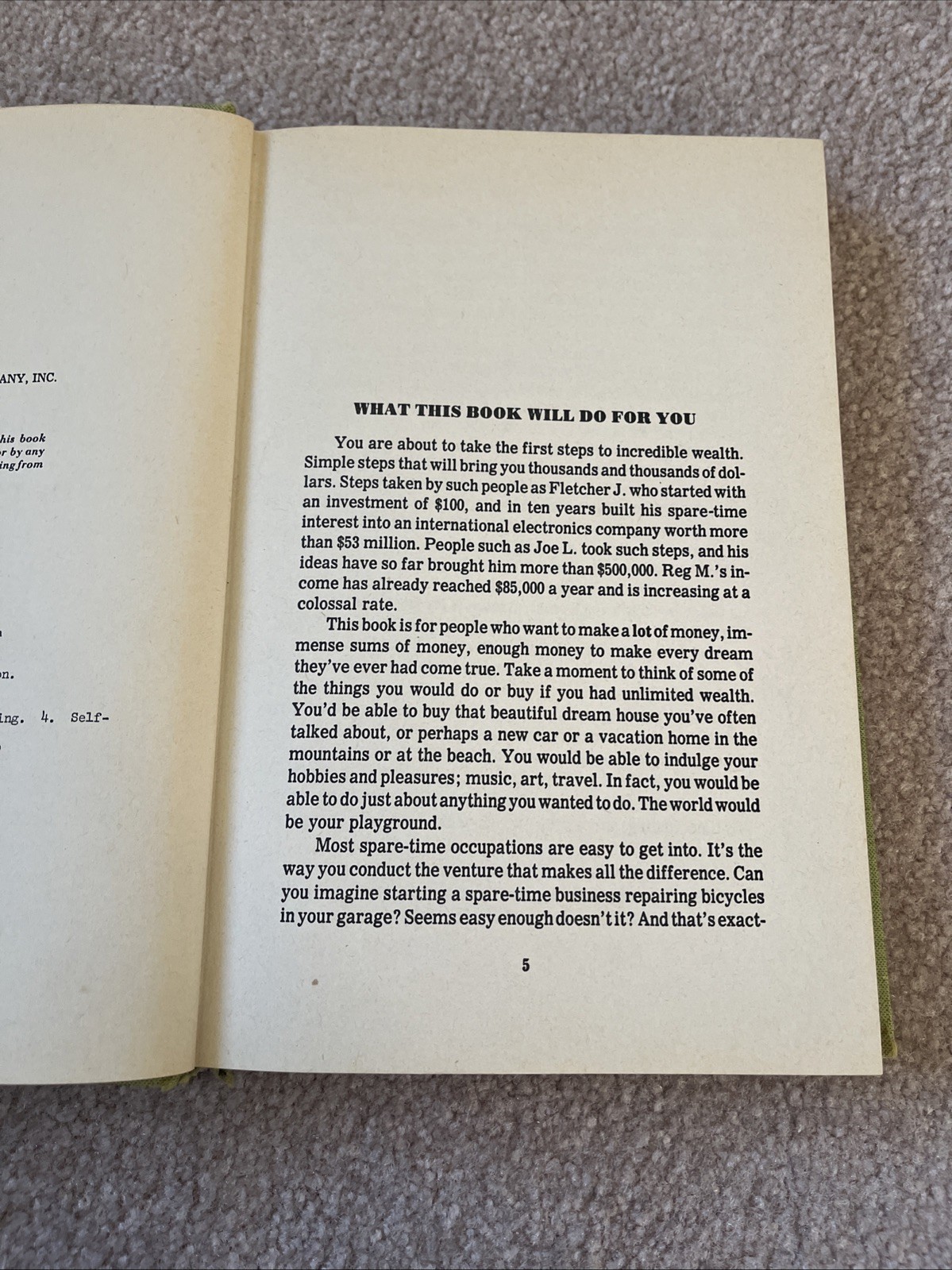 Vintage 1979 Spare Time Steps To Your First Million By Bill Hammond Hardback