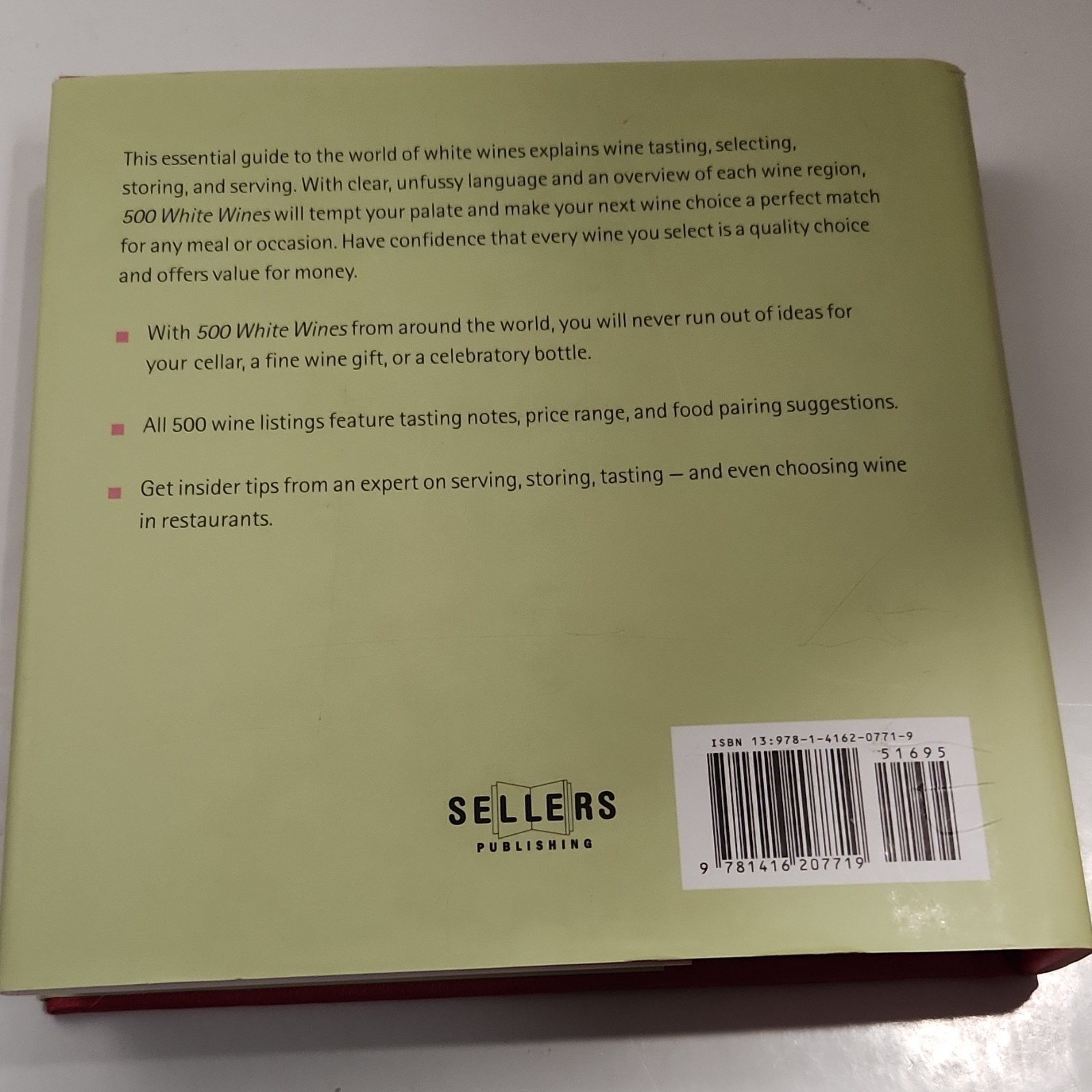 500 White Wines by Natasha Hughes & Patricia Langton 5.5×5.5in Hardcover 2009