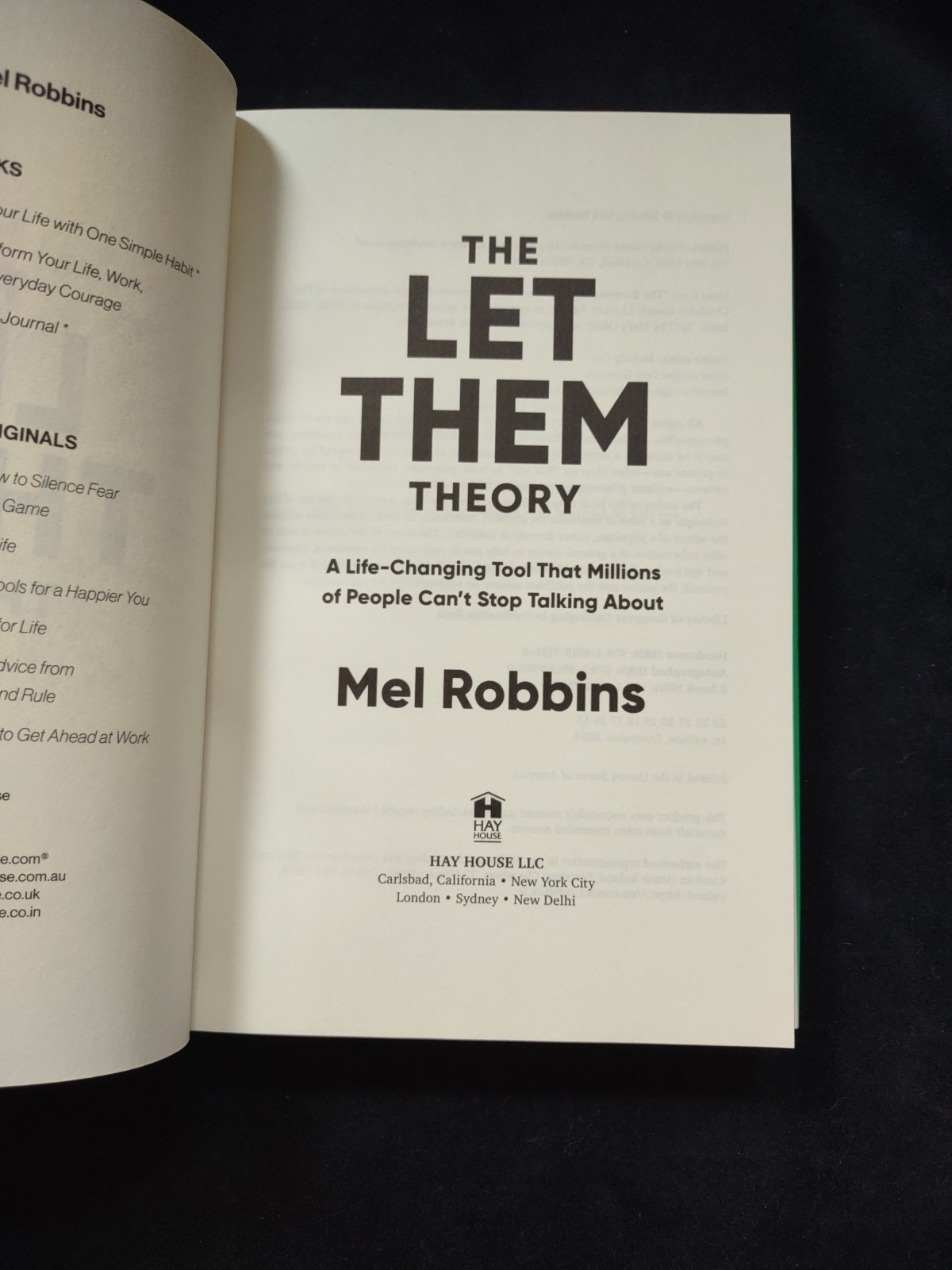 THE LET THEM THEORY Mel Robbins 1st Edition Hardcover Book Self Help Feel Great