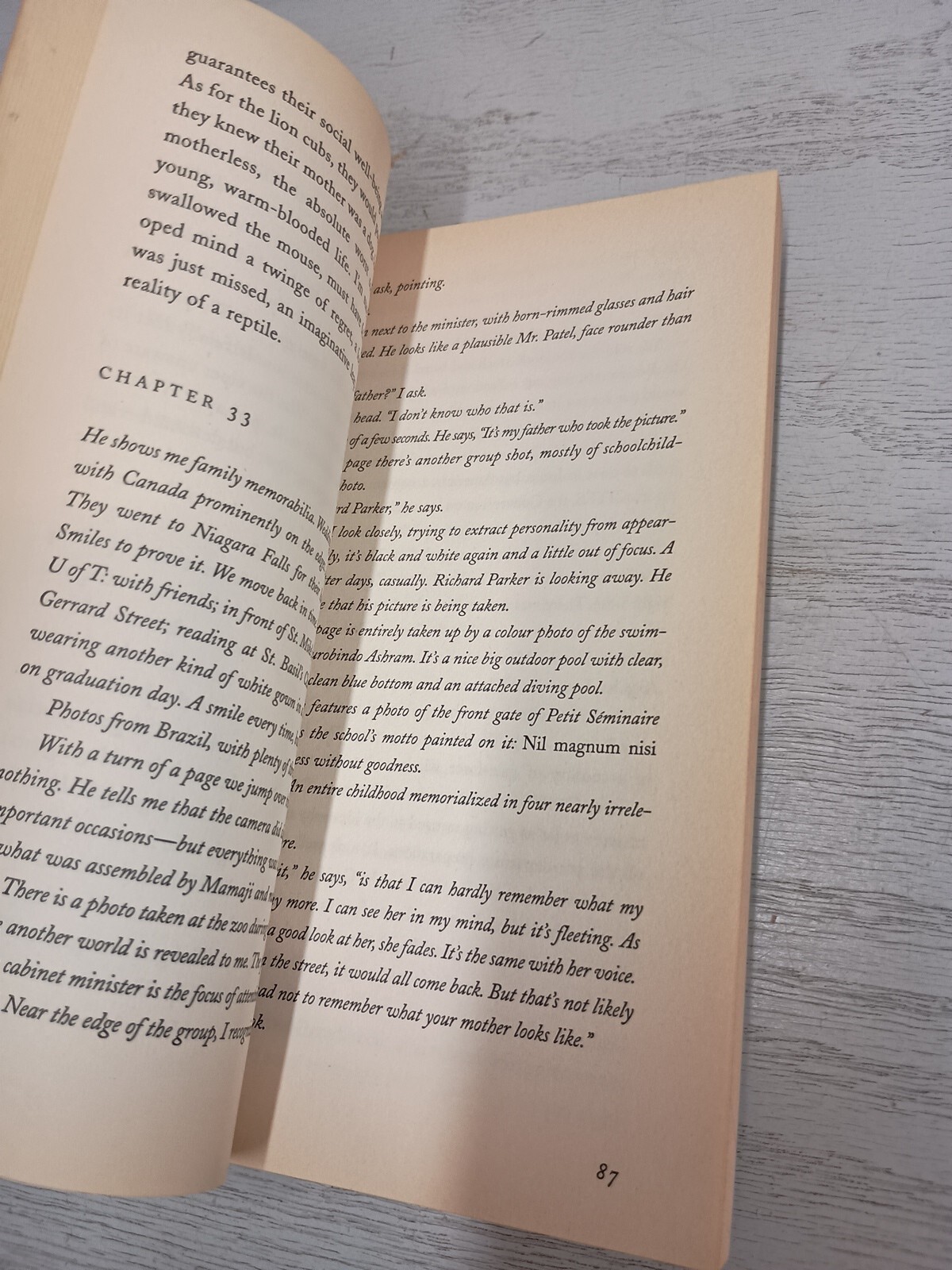 Life of Pi – A Novel By Yann Martel; 2002 Paperback