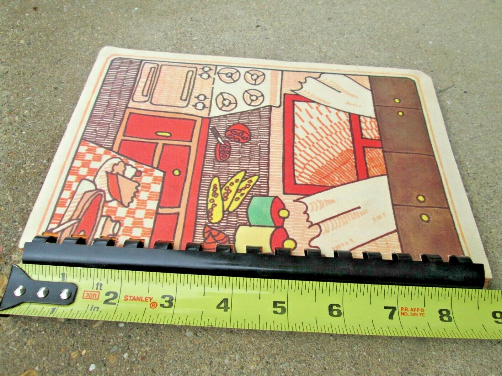 Vintage 1970’s Unbranded Recipe File/ Holder Plastic Spiral Binding EUC