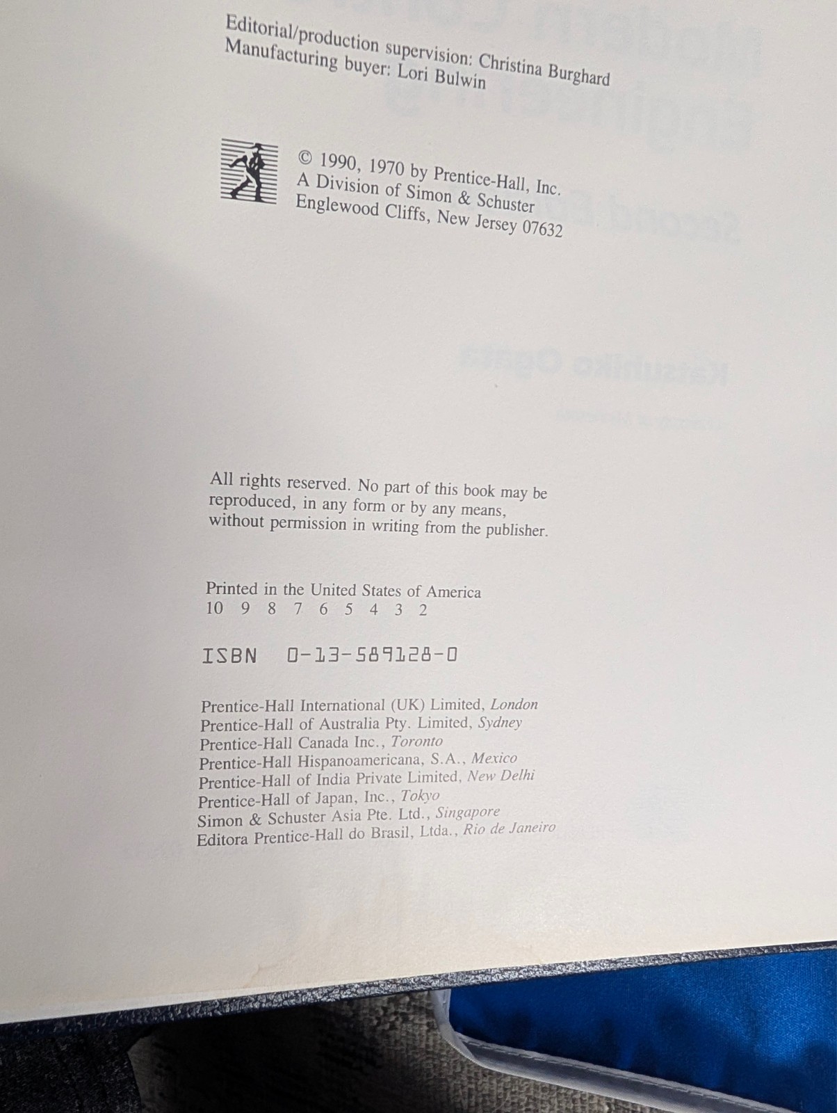 Modern Control Engineering — Ogata 2nd Ed | Prentice Hall 1990 | Control Systems