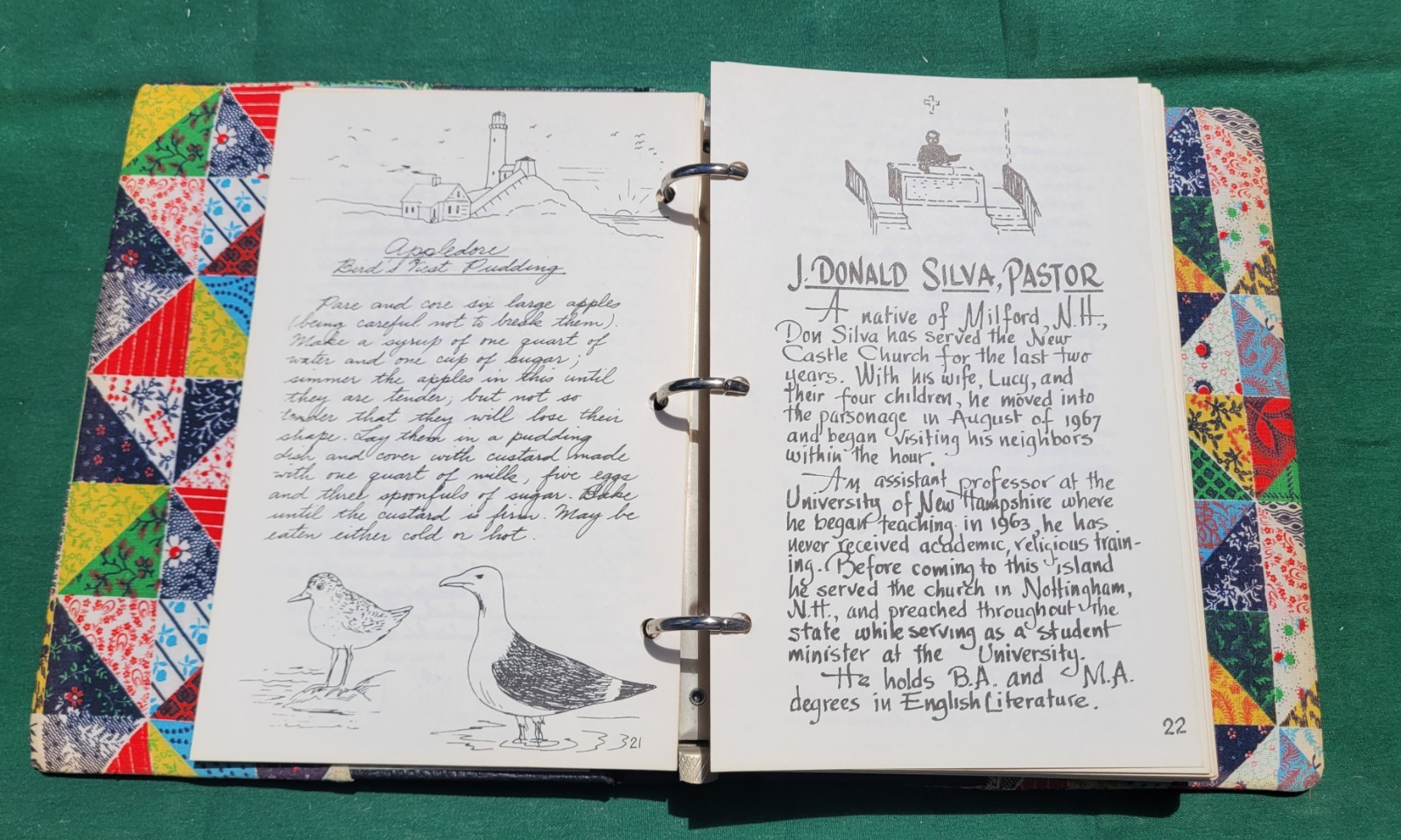 Rare Vintage Great Island Cookbook Paster Donald Silva Milford NH 244 Pages
