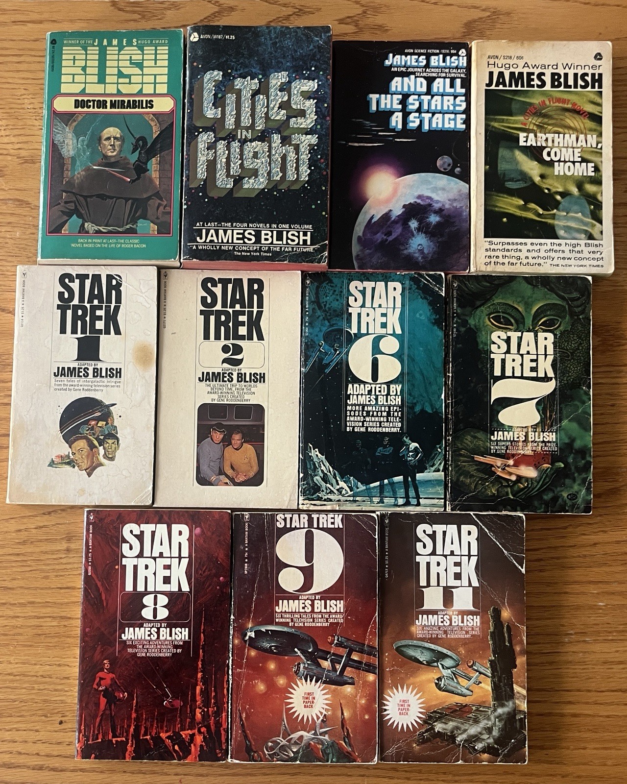Vintage Lot of 11 PBs by James Blish-Cities in Flight-Earthman-Star Trek