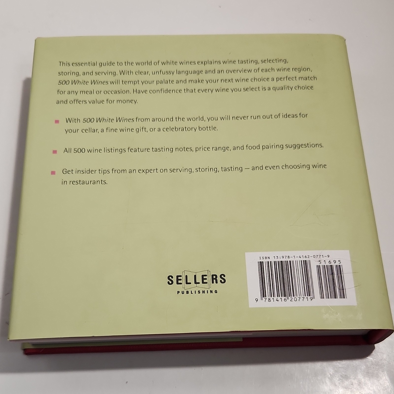 500 White Wines by Natasha Hughes & Patricia Langton 5.5×5.5in Hardcover 2009