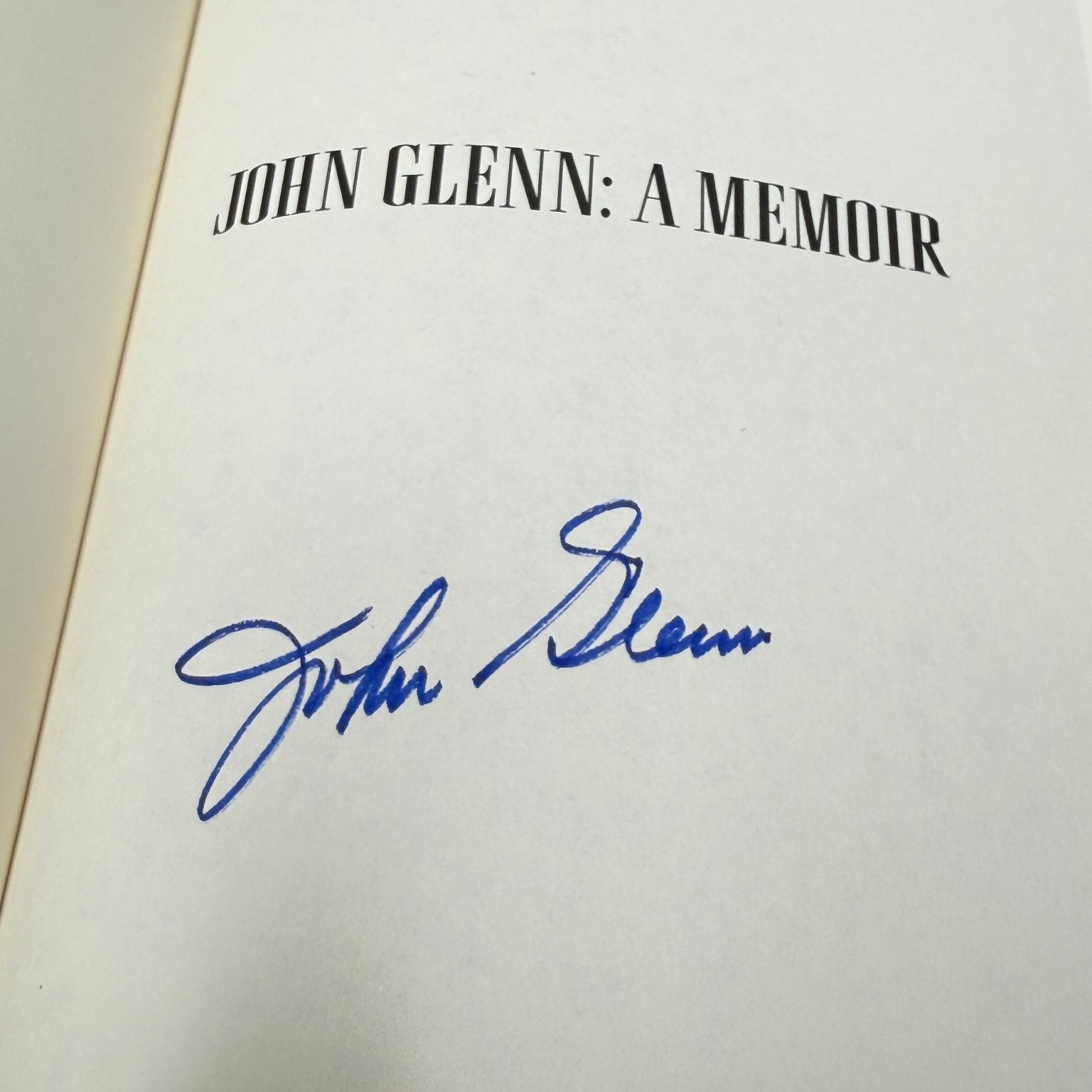John Glenn: A Memoir SIGNED 1st Print 1999 Autobiography Bantam Books HCDJ