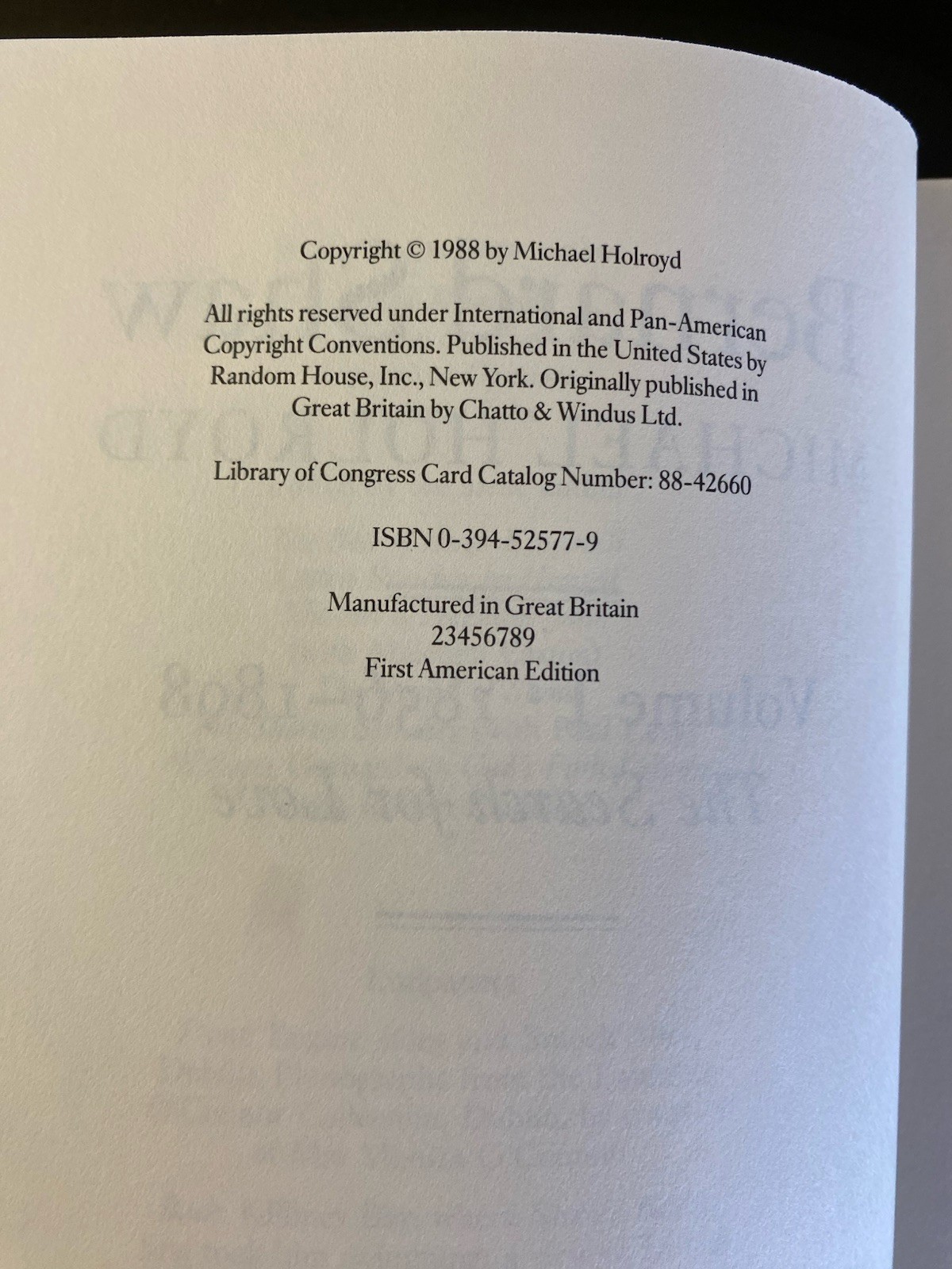 George Bernard Shaw Volume 1 – The Search for Love – HCDJ 1st EDITION 1988