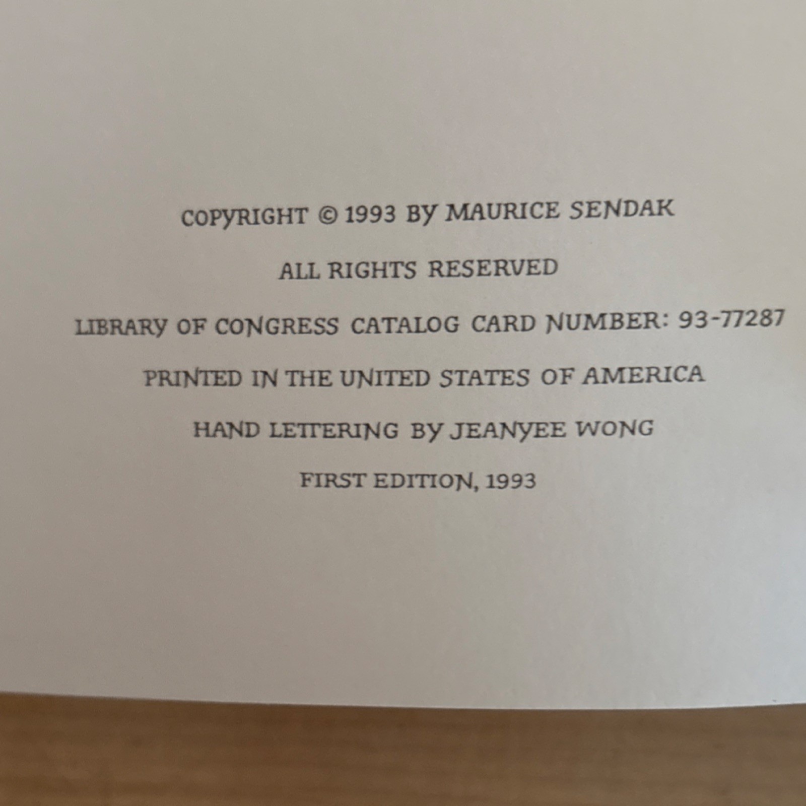 Maurice Sendak “We Are All in the Dumps” Hardcover. Signed & Inscribed to seller