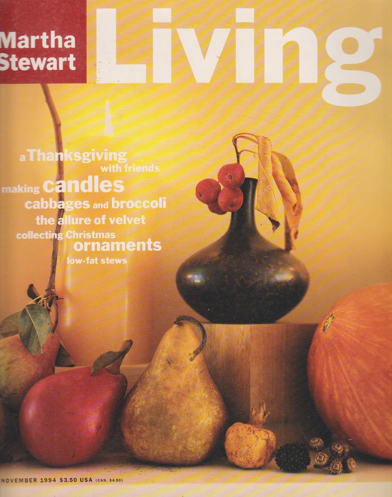 Martha Stewart Living Magazine November 1994 – Thanksgiving with Friends