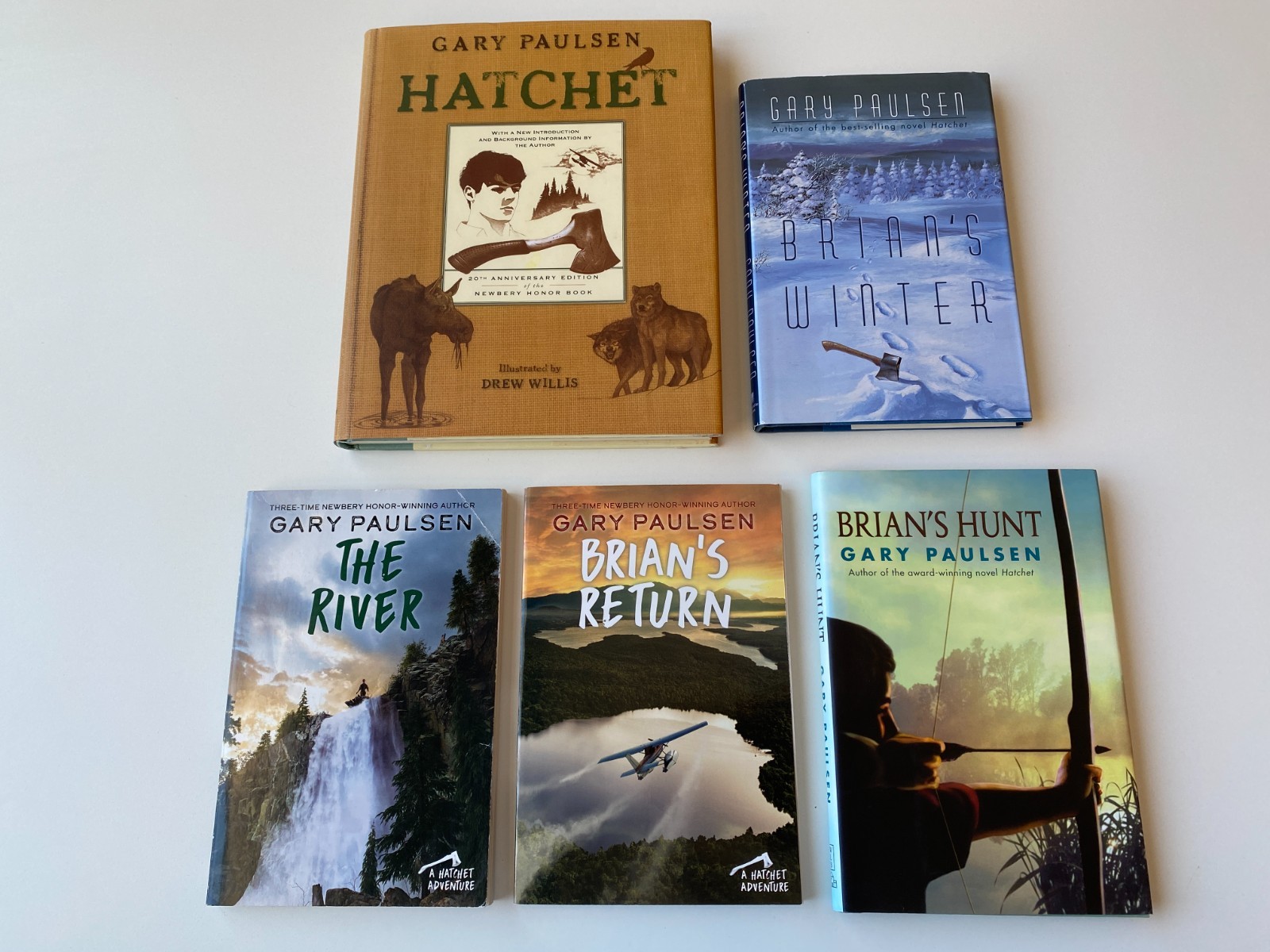 COMPLETE HATCHET set LOT 5~Gary Paulsen~20th ANN~HCDJs~River~Return~Hunt~Winter~
