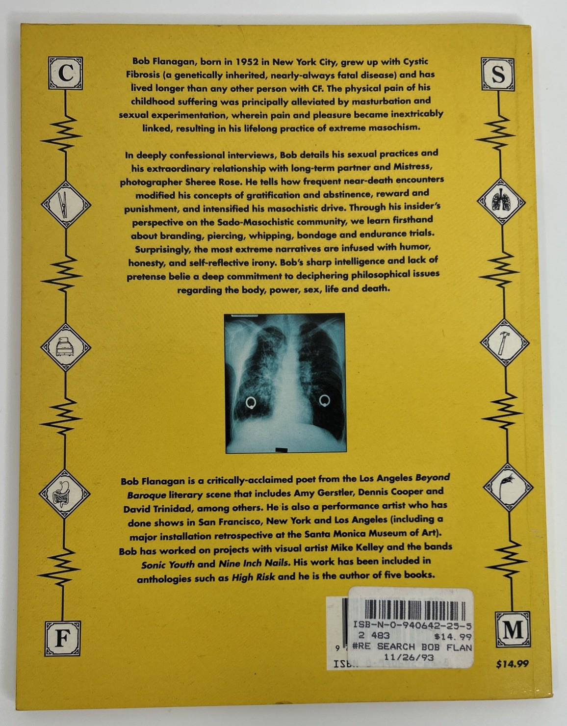 Bob Flanagan : Supermasochist 1993 RE/Search People SeriesB RARE OOP HTF BDSM