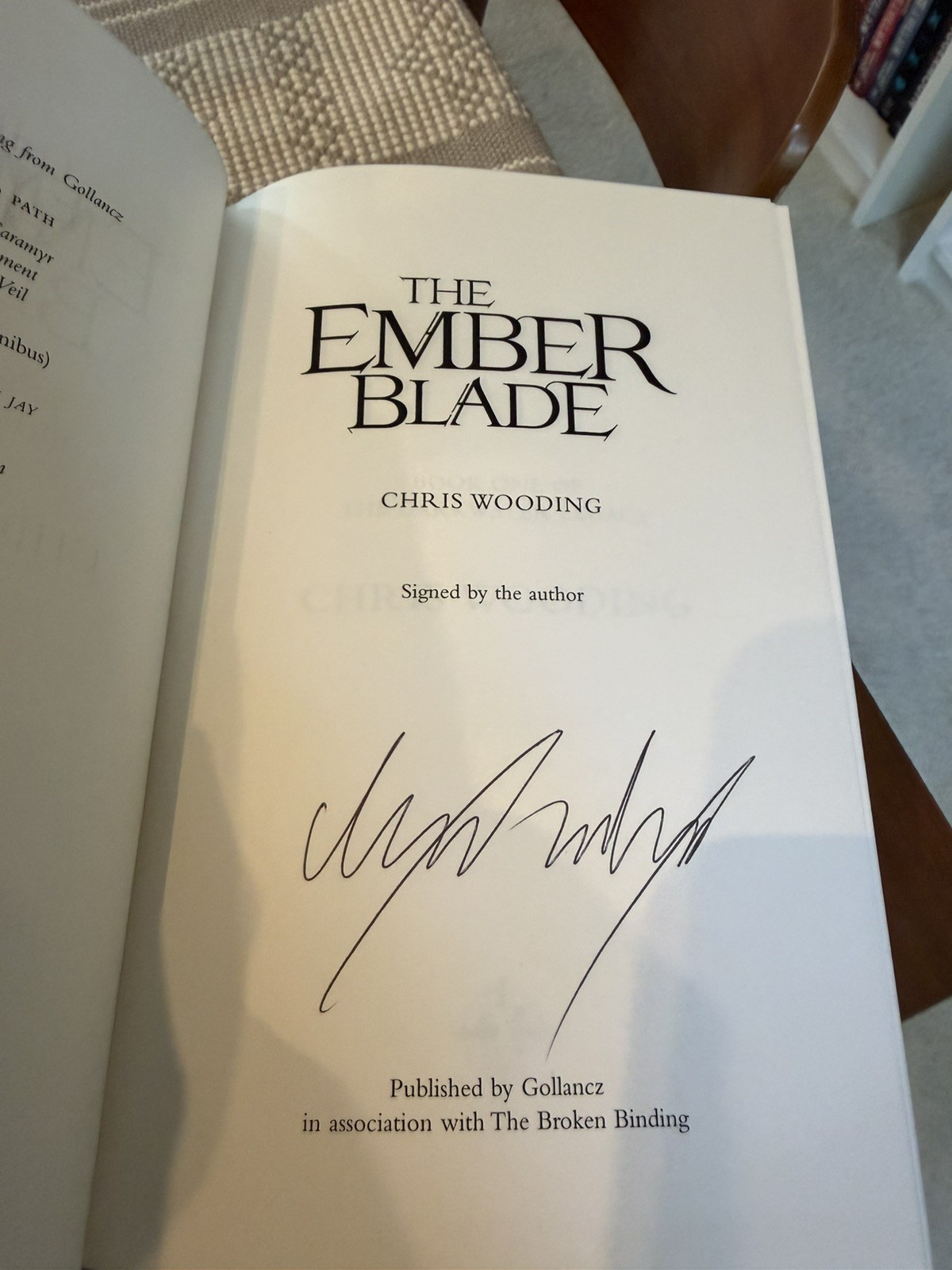 SIGNED Chris Wooding Ember Blade & the Shadow Casket Broken Binding 1st Print