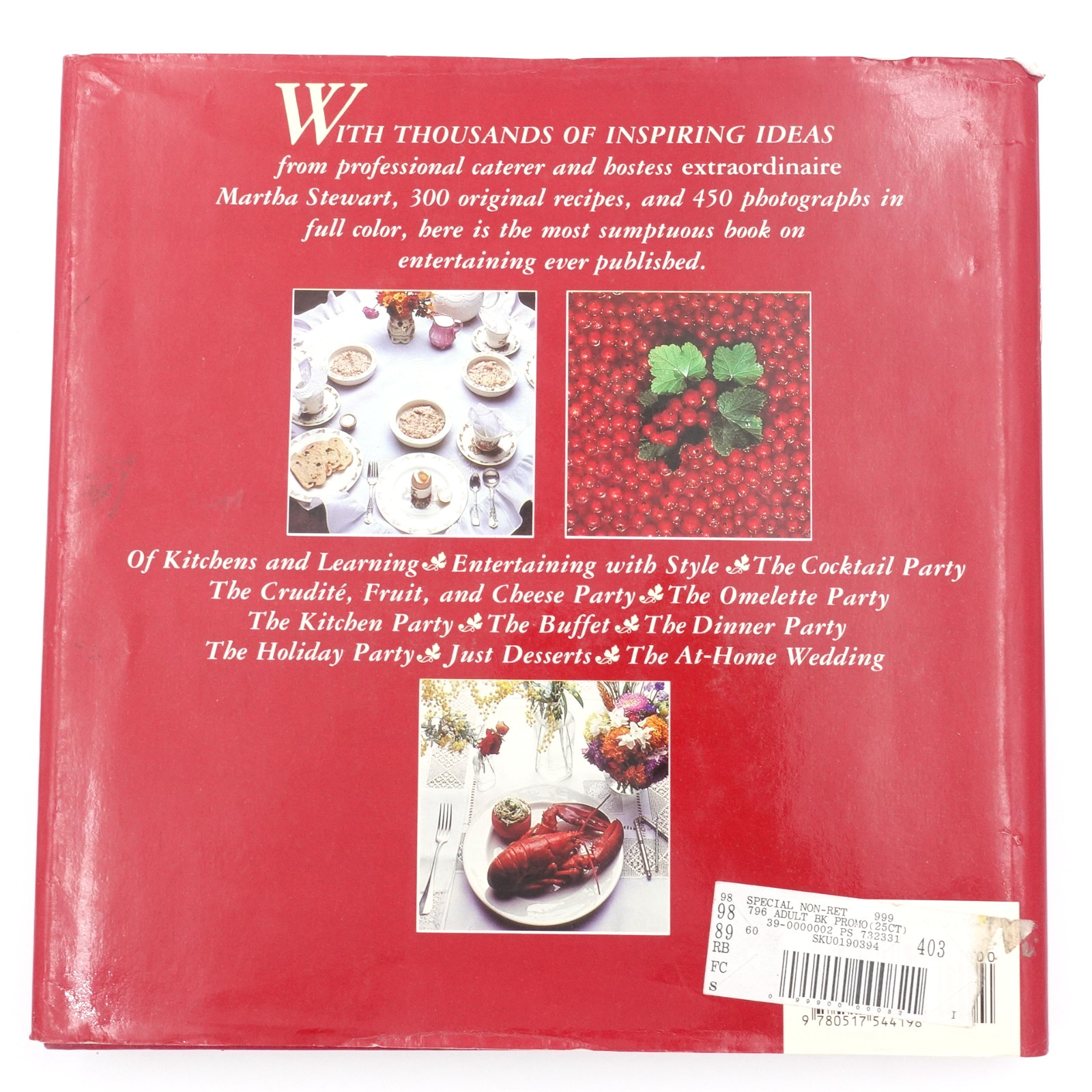 Entertaining by Martha Stewart 1982 1st Edition HB DJ 22nd Printing VGUC