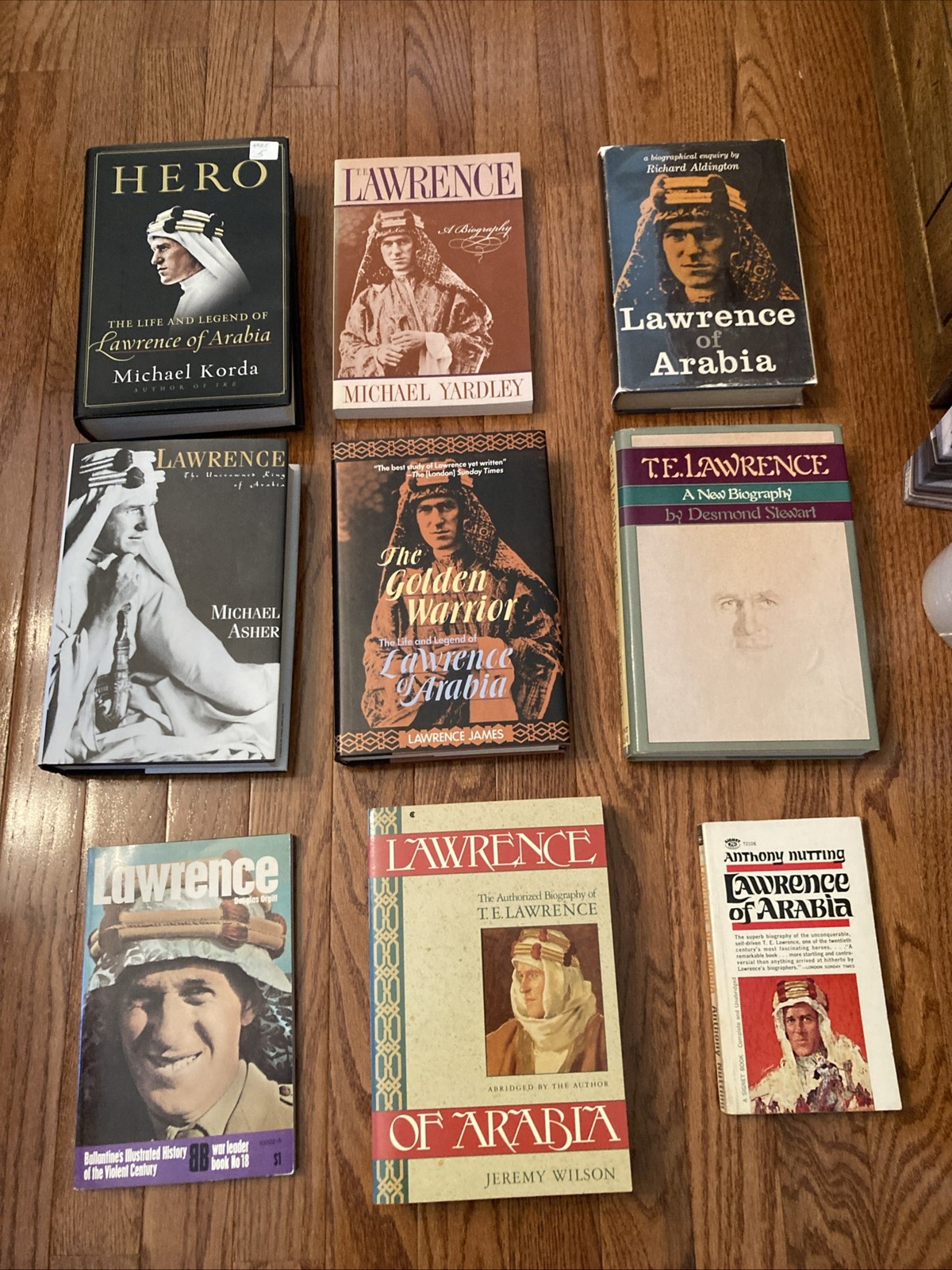 T. E. Lawrence Biography Book Lot. 9 Total. Stewart 1977 First US Edition