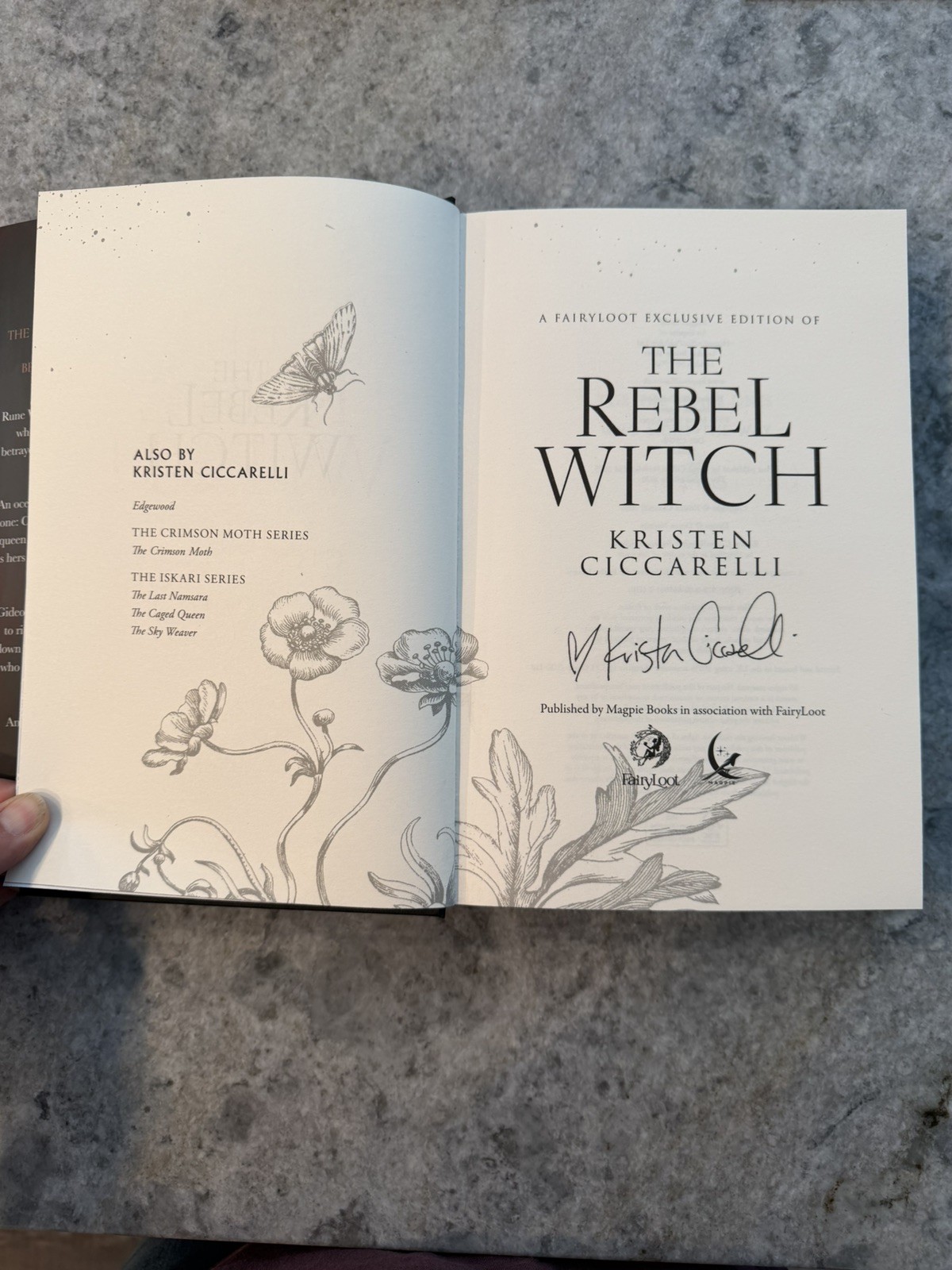 SIGNED The Rebel Witch by Kristen Ciccarelli (Crimson Moth #2) Fairyloot Edition