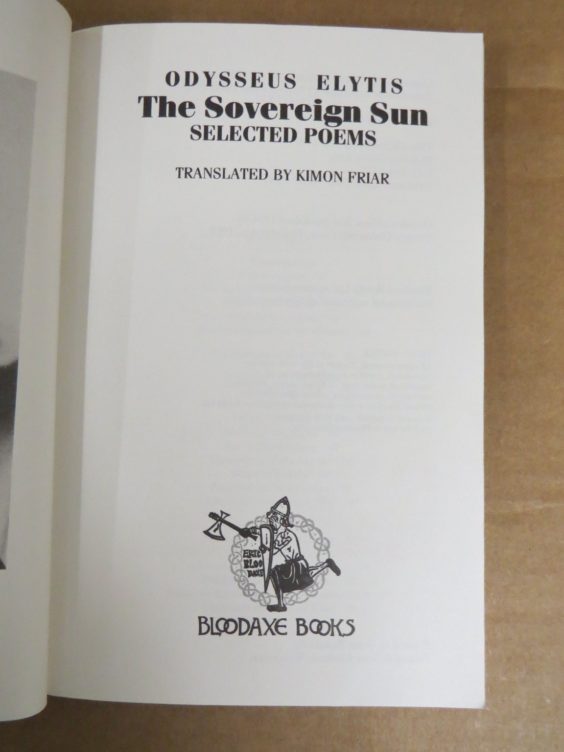 The Sovereign Sun Odysseus Elytis 1990 Selected Poems Bloodaxe Books Poetry