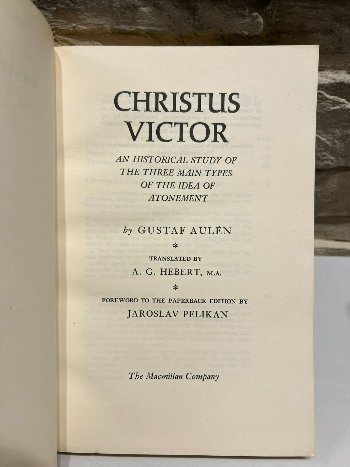 Christus Victor by Gustaf Aulen Translated by A. G. Hebert, M.A 1969 First PB Ed
