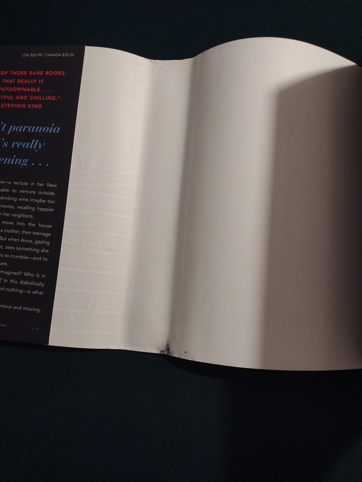 The Woman in the Window by A. J. Finn (2018 HC) Signed WILLIAM MORROW 9th Print