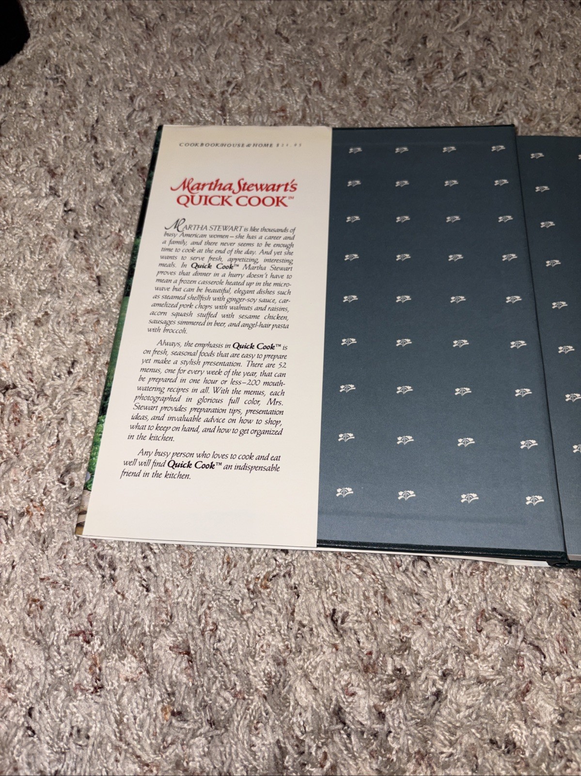Martha Stewart Quick Cook & Hors D’Oeuvres Hardcover Cookbooks 1983 & 1984 VTG