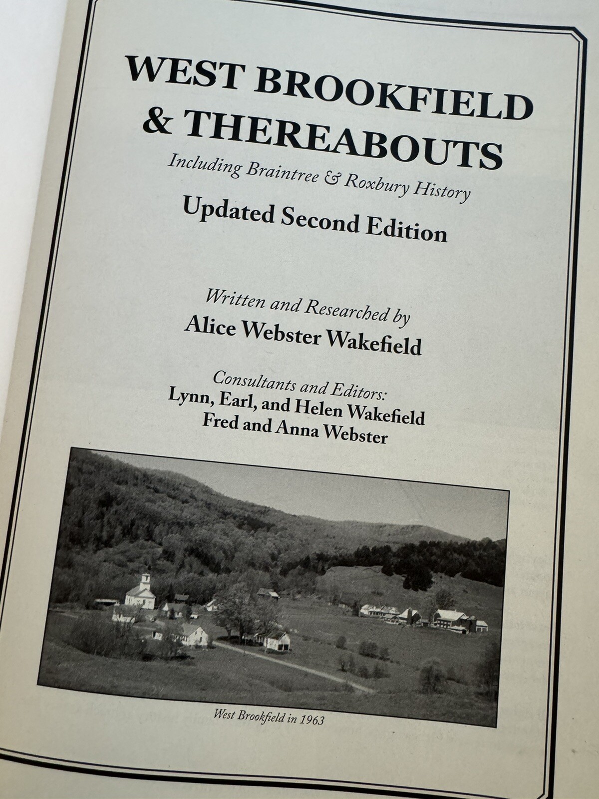 West Brookfield & Thereabouts – Vt Vermont – 200 Pages Paperback 2009 Edition
