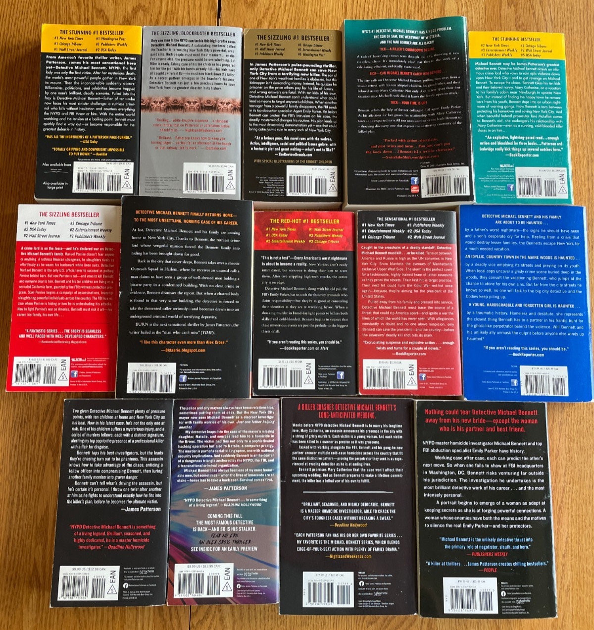 James Patterson MICHAEL BENNETT Series Complete 1-14 Book Set Paperback Lot