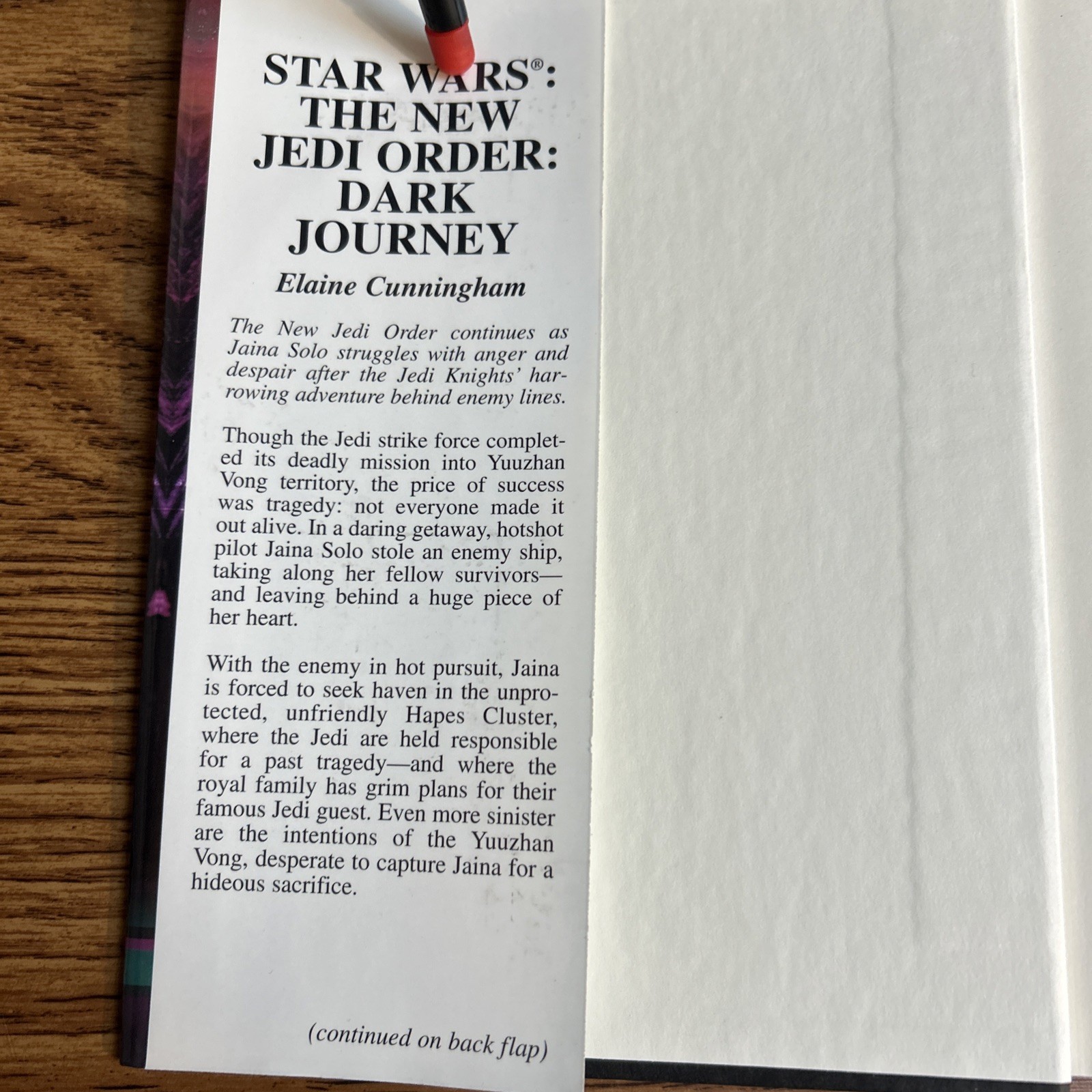 Star Wars Dark Journey Elaine Cunningham Hardcover DJ New Jedi Order 1st Ed
