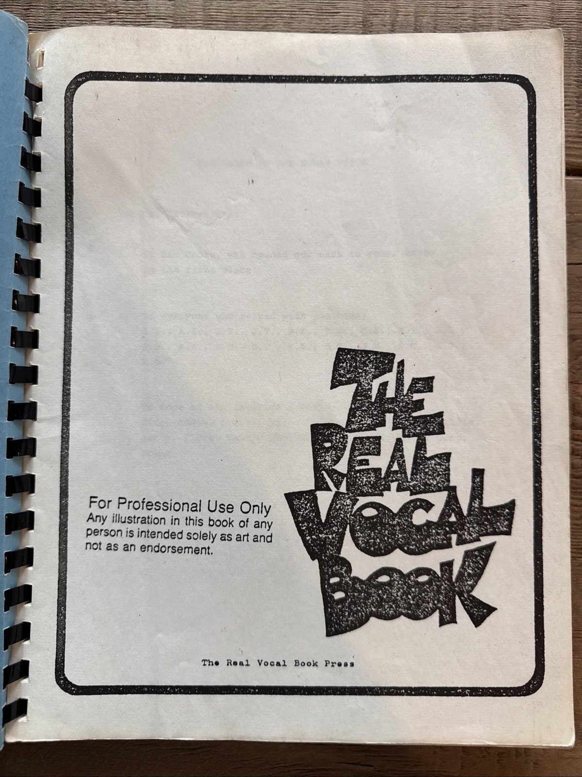 The Real Vocal Book – Real Vocal Book Press – 480 Pages – 223 Charts – Vintage