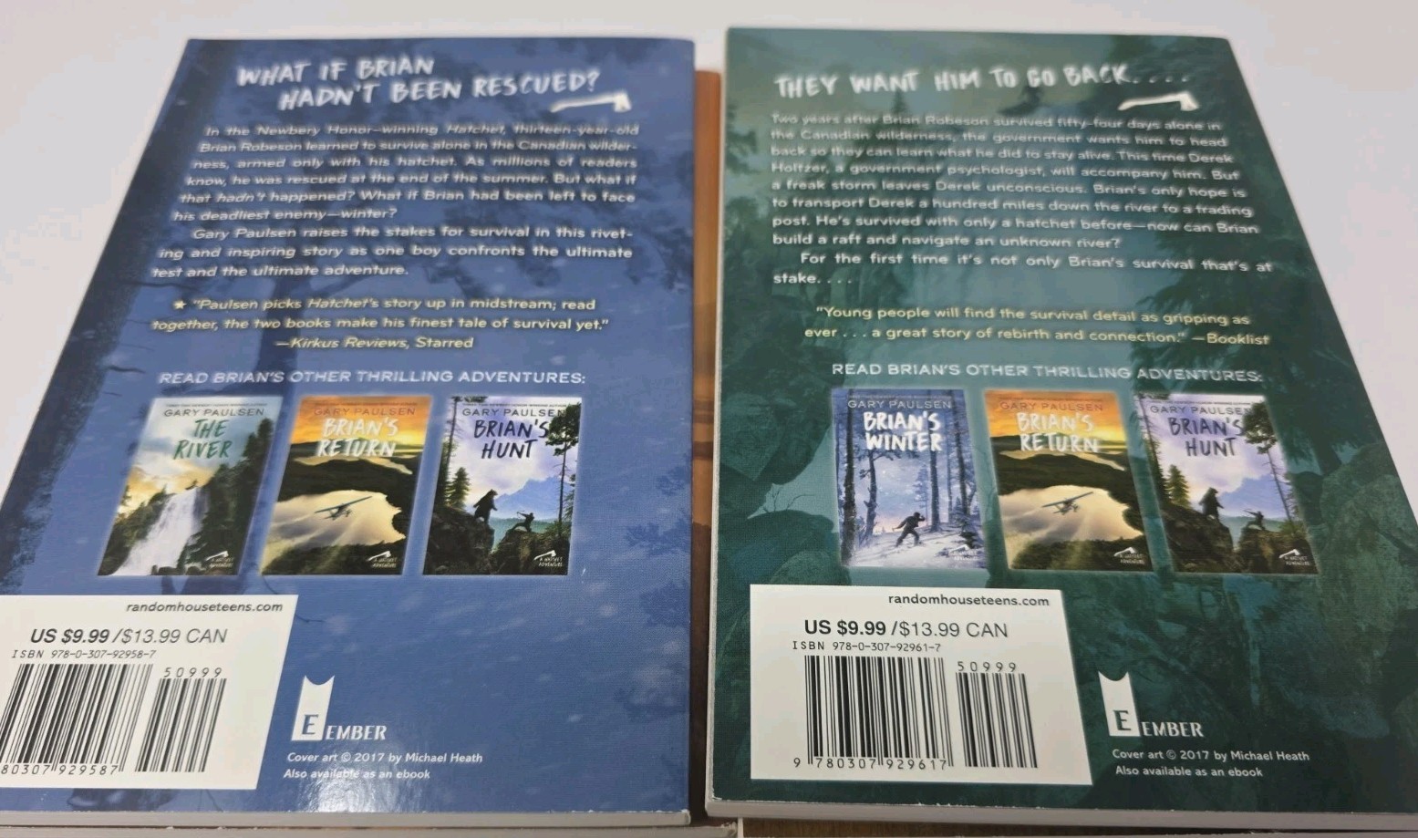 Lot of 4 Gary Paulsen books Hatchet Adventures Brian’s Saga & Woods Ŕunner