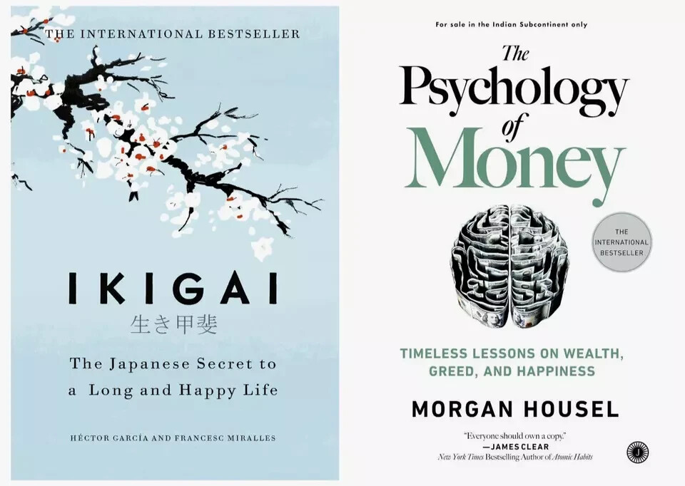 Combo Book Set Ikigai With The Psychology of Money New Stock Premium Quality