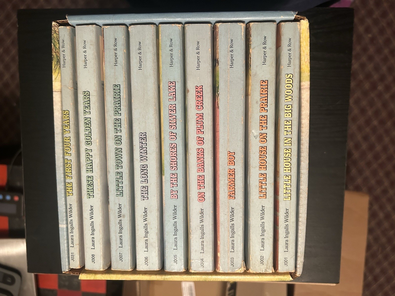 Vintage 1971 Laura Ingalls Wilder Little House On The Prairie 9 Book Box Set PB