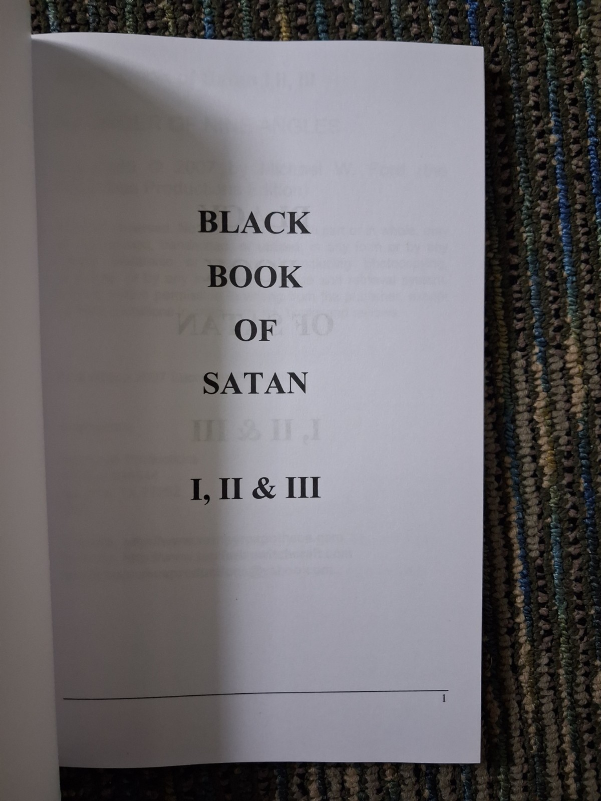 Black Book Of Satan forward by Michael W. Ford Reprint Order of Nine Angles O9a