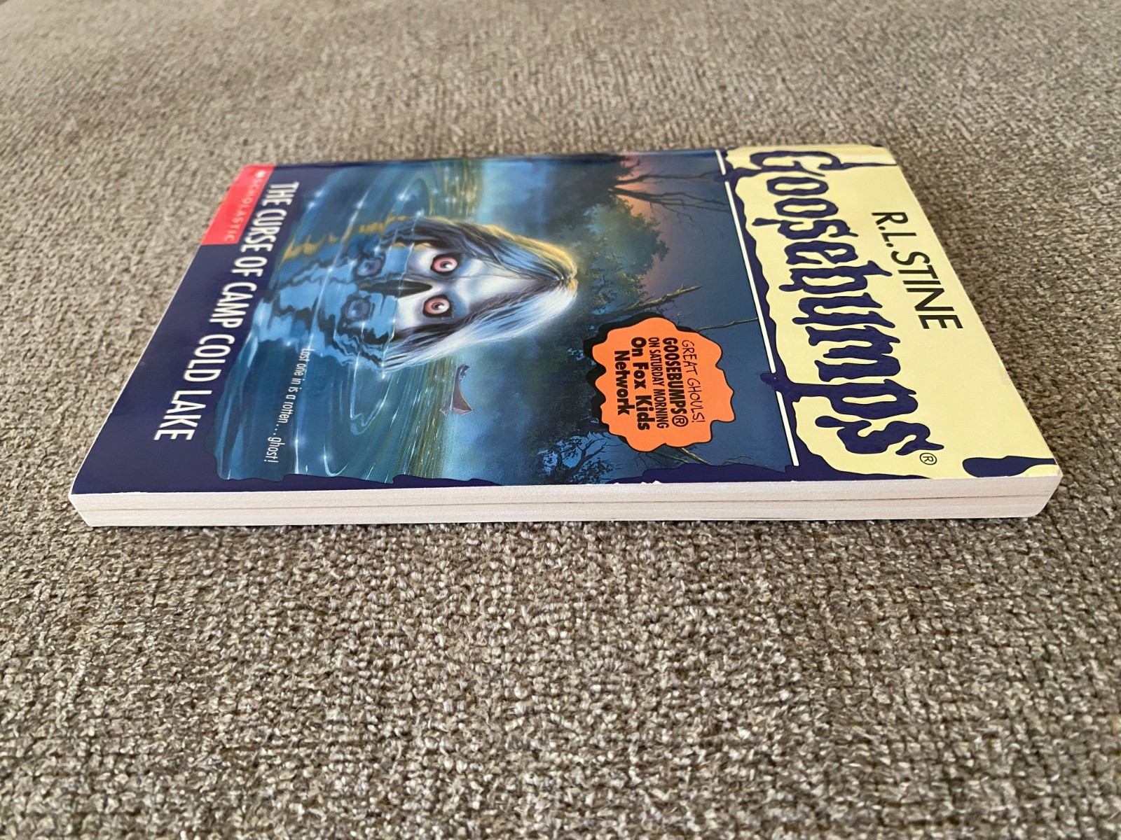 LN 1st print Goosebumps #56 The Curse of Camp Cold Lake w/att bookmark & cards