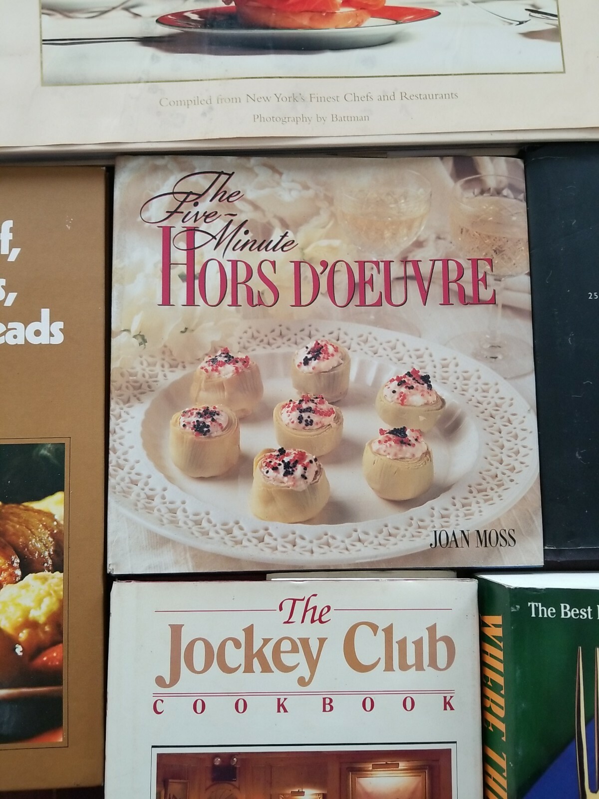 Vintage Lot of 6 Cookbooks and Restaurant Guide. Caviar, Jockey Club, Bagels