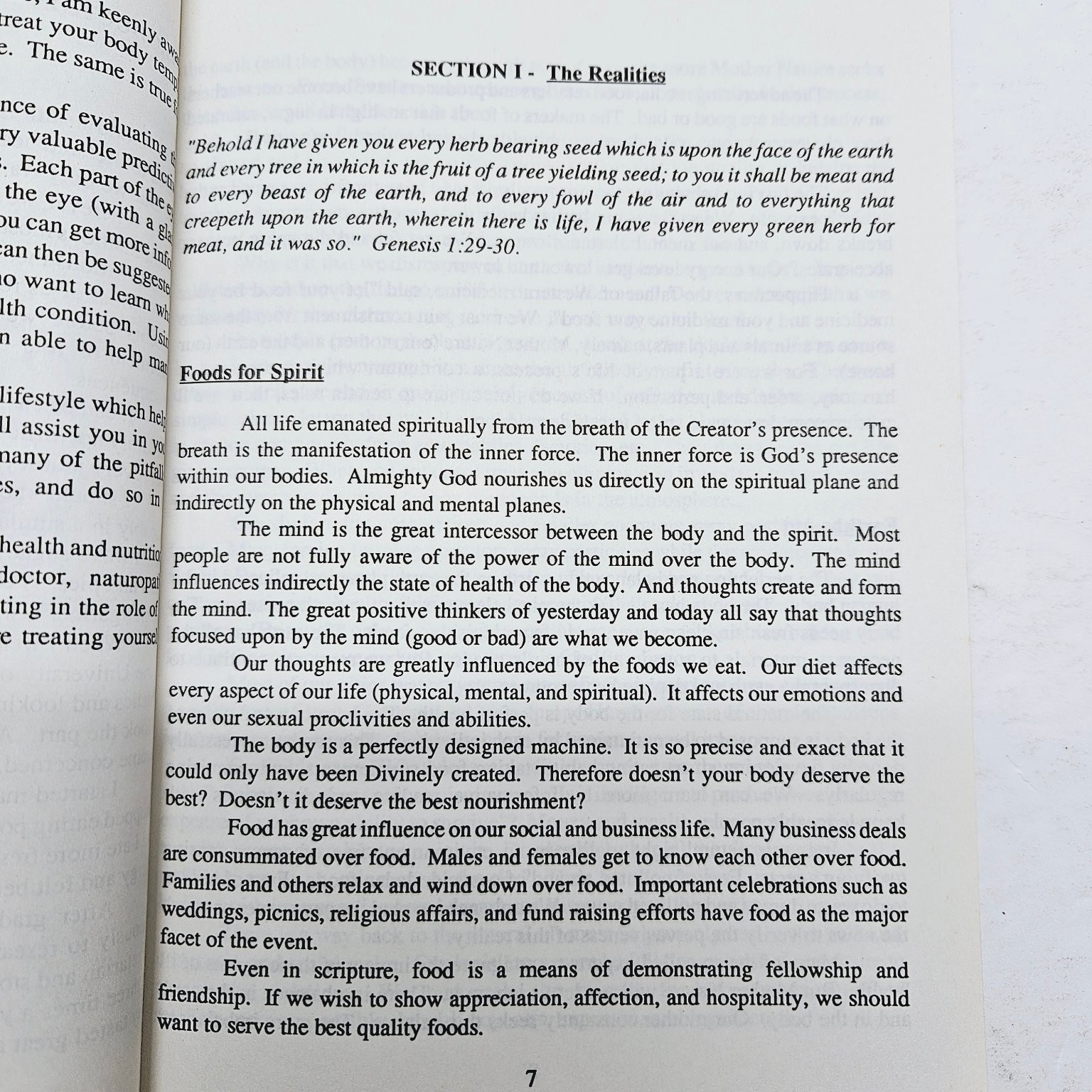 Spiritual Nutrition / Healthy Foods Handbook – Keith T. Wright 1989 Pbk
