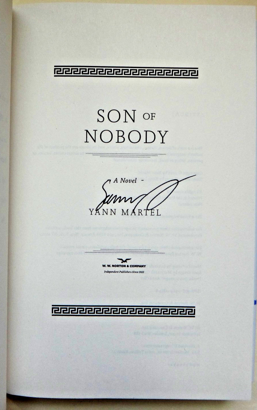 Yann Martel SIGNED Son of Nobody (2026, Hardcover)