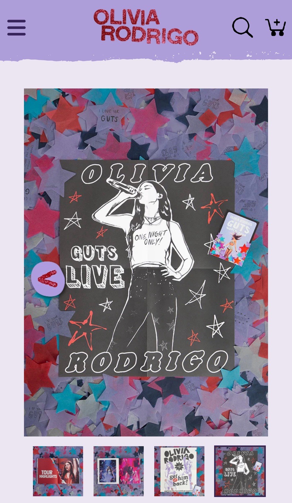 SEALED Official Olivia Rodrigo Guts World Tour Book with poster, stickers, card