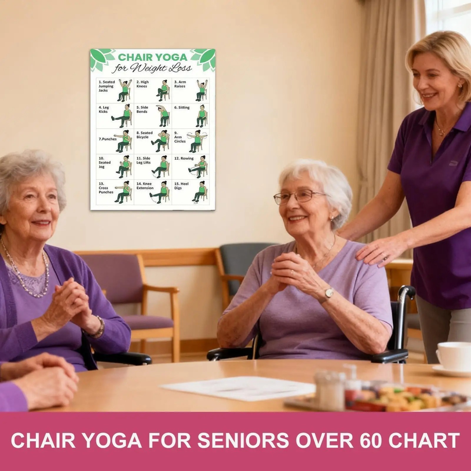 2 Pcs Chair Yoga For Seniors: Simple Exercises For A Rapid Weight Loss Fitness