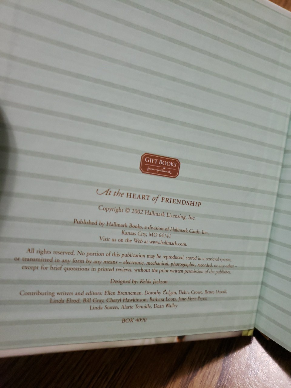 At the Heart of Friendship Hardcover 2002 Hallmark Gift Book Like New