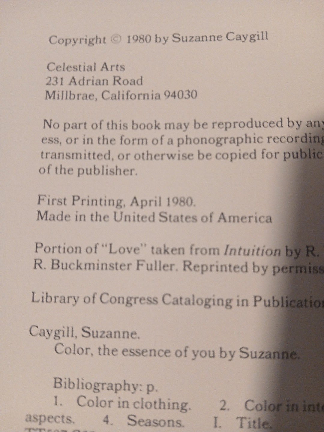 Color The Essence of You by Suzanne Caygill 1st Edition No DJ, SEE DESCRIPTION
