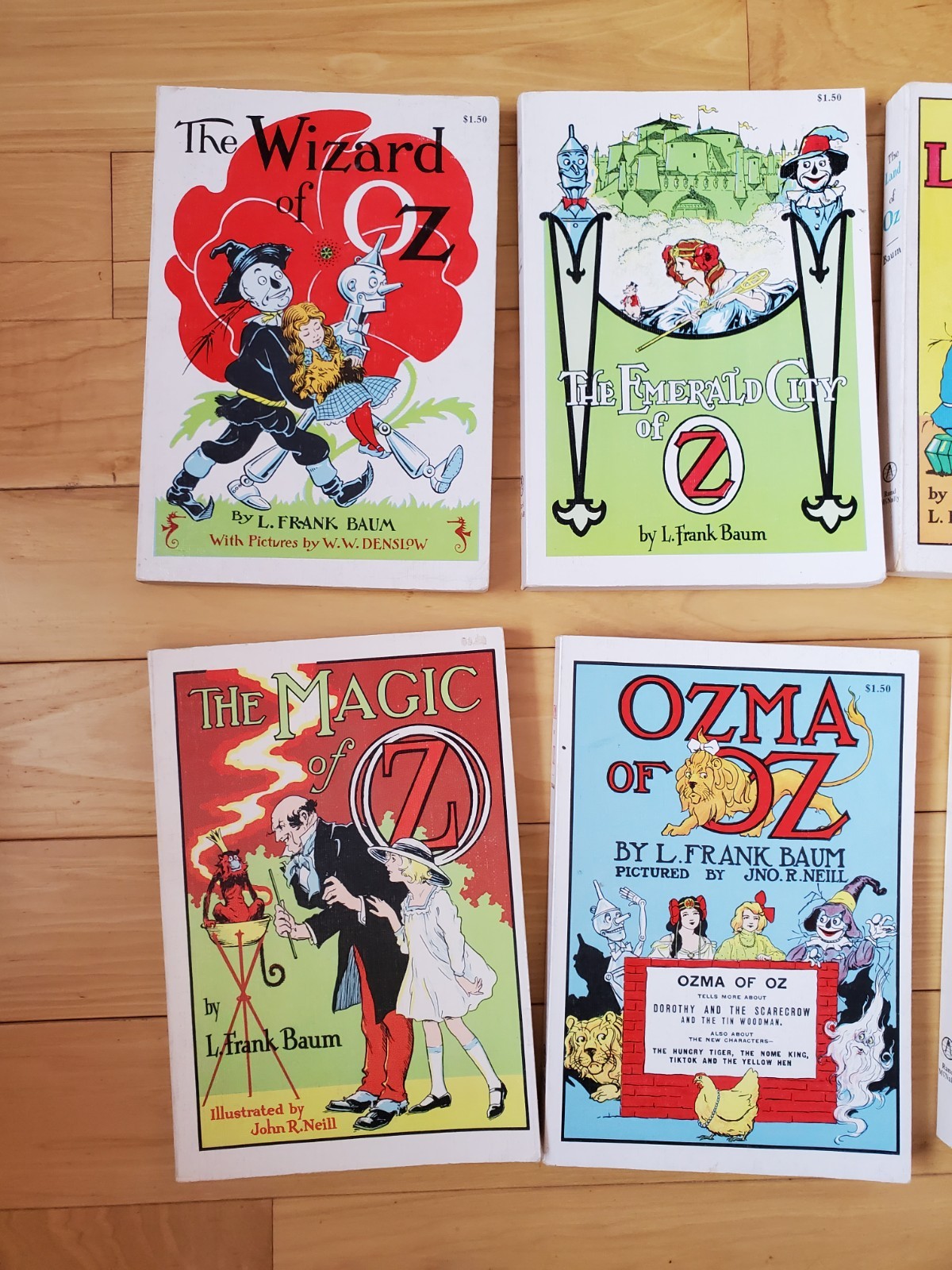 Lot of 7 OZ books L Frank Baum Soft White Rand McNally Nice Vintage Editions