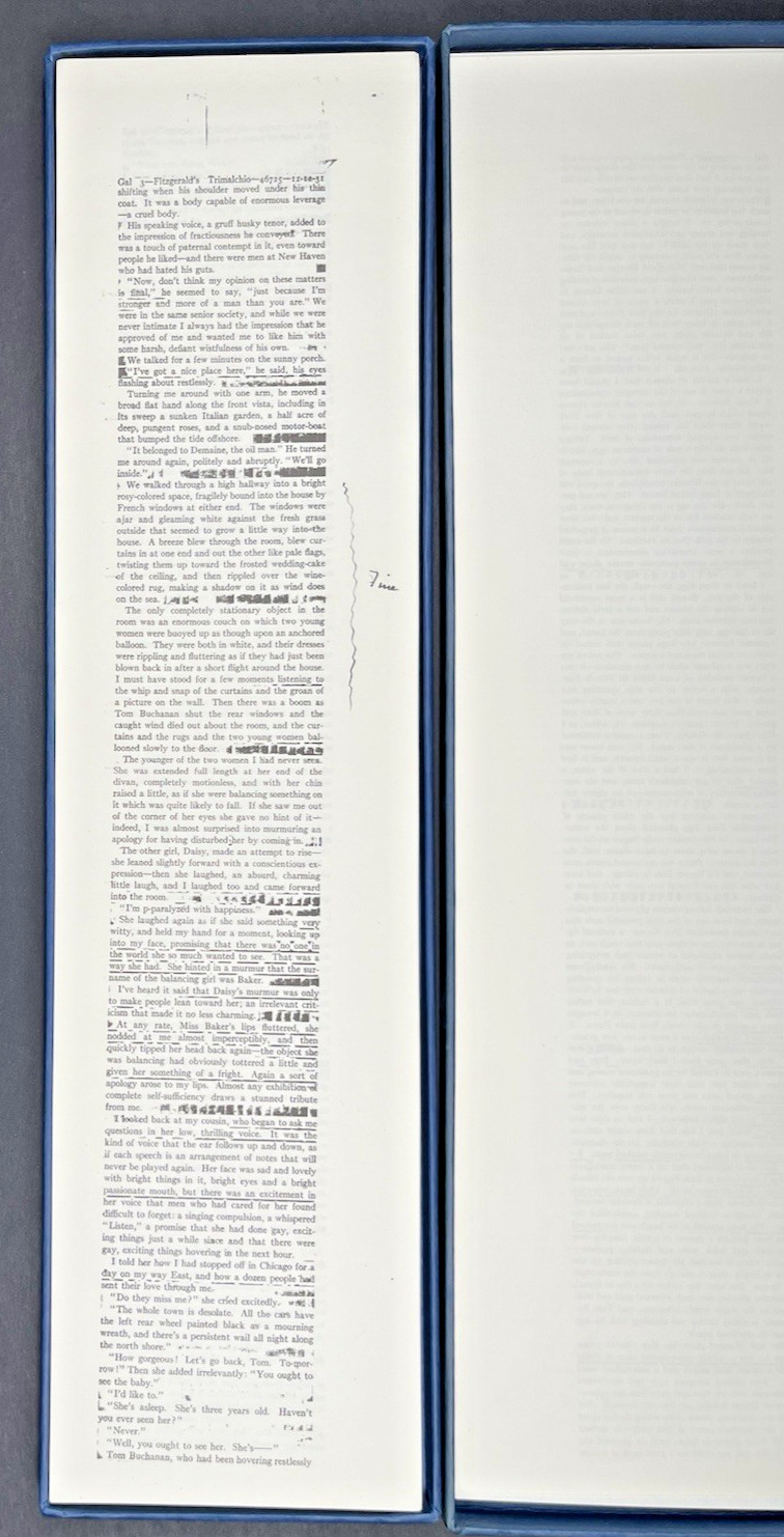 Trimalchio by F. Scott Fitzgerald: Limited Edition Facsimile Galley Proofs #216