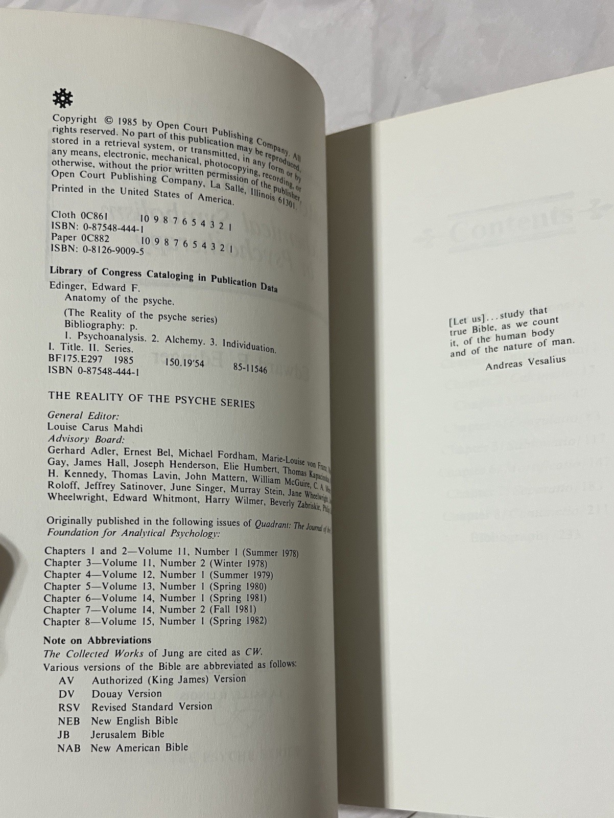 Anatomy of the Psyche: Alchemical Symbolism in Psychotherapy Edward F. Edinger